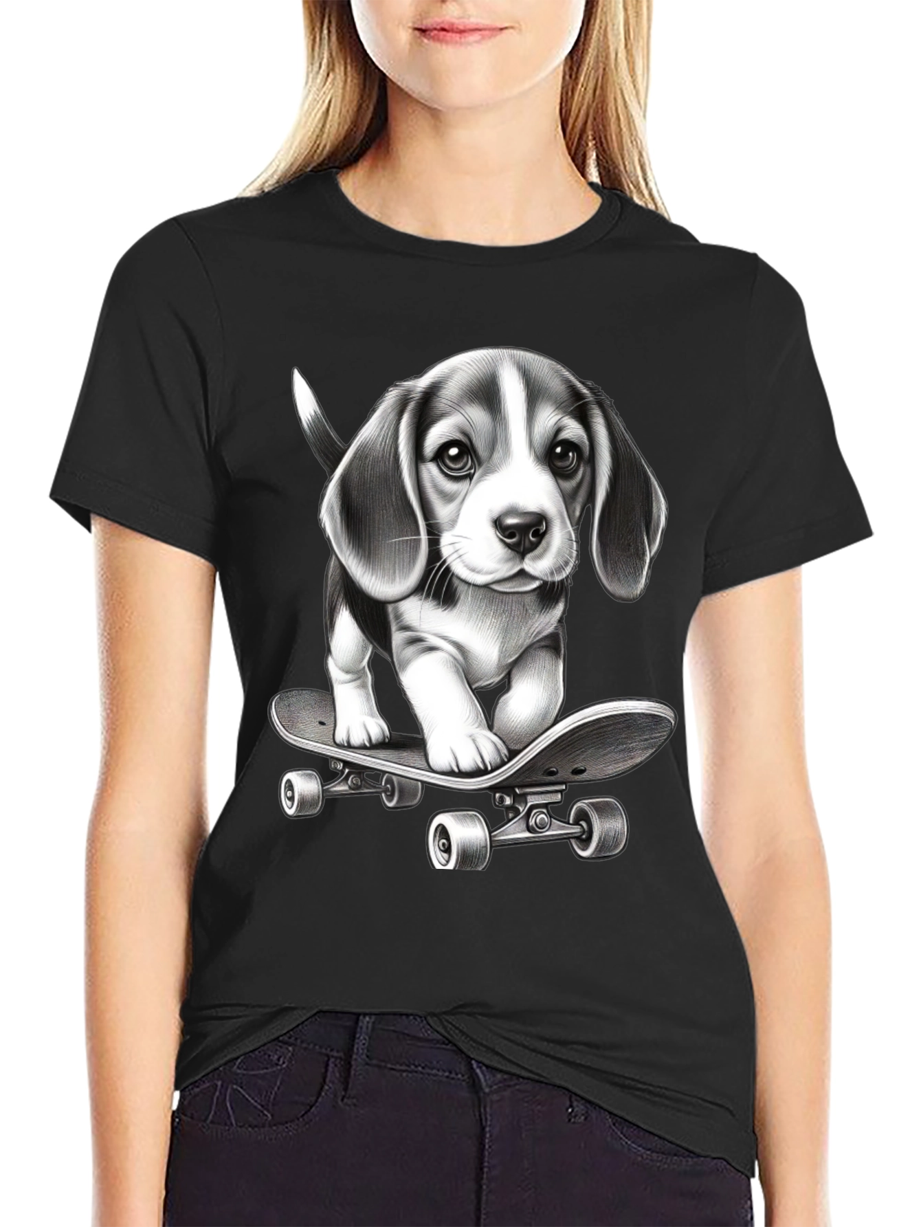 Dog on Skateboard Graphic Tee