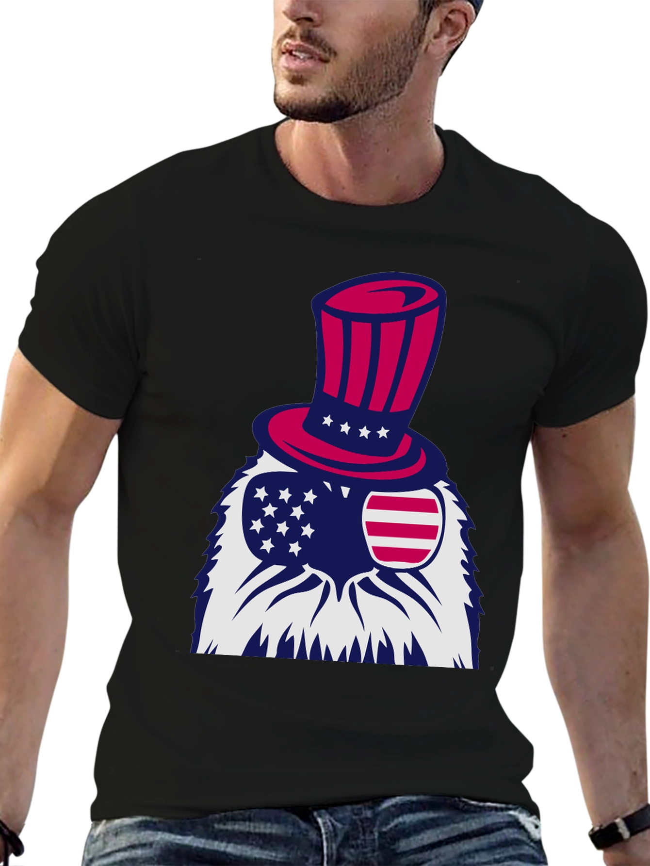 Patriotic Eagle T-Shirt - Stars and Stripes Design