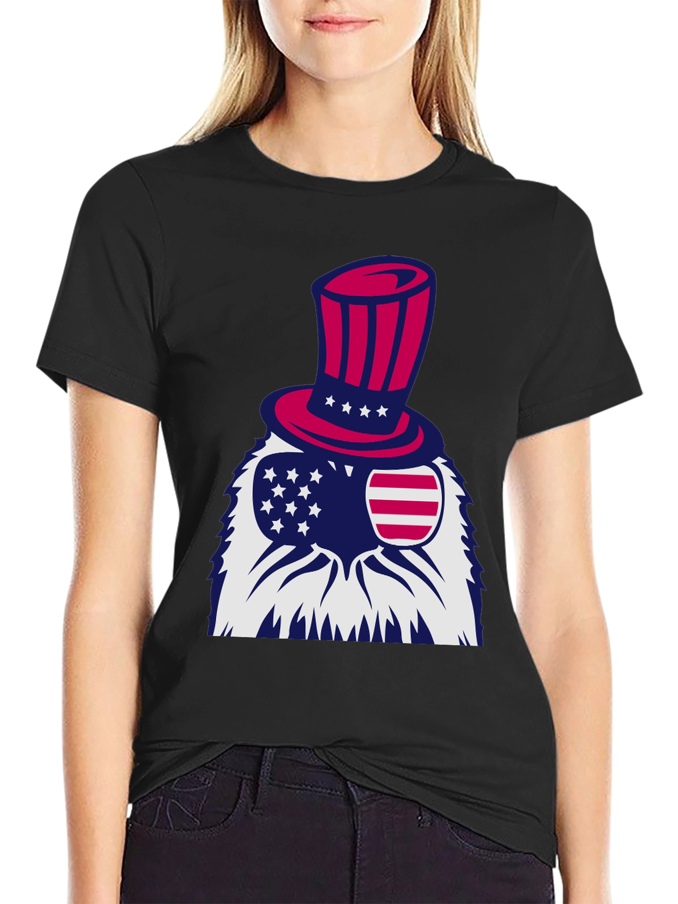 Patriotic Eagle T-Shirt - Stars and Stripes Design