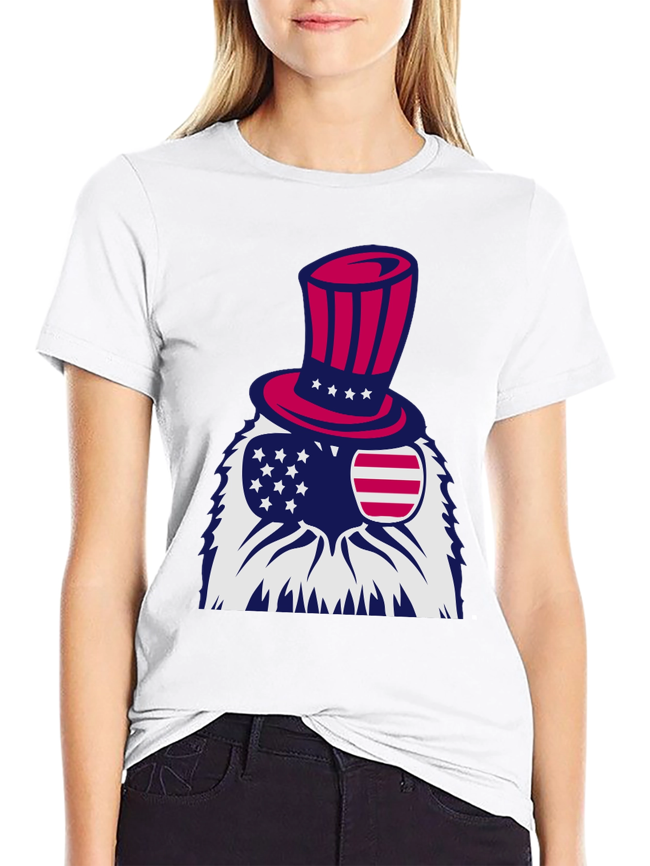Patriotic Eagle T-Shirt - Stars and Stripes Design