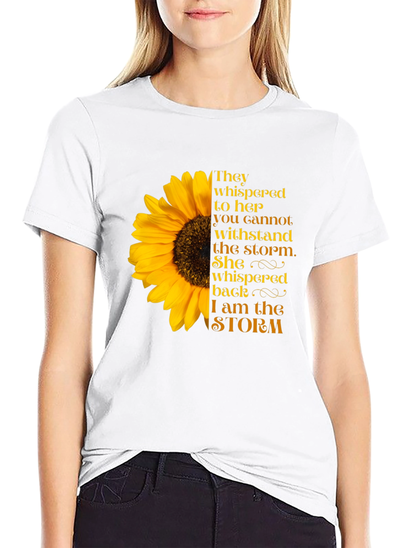 Sunflower Storm T-Shirt: Empowering Womens Tee