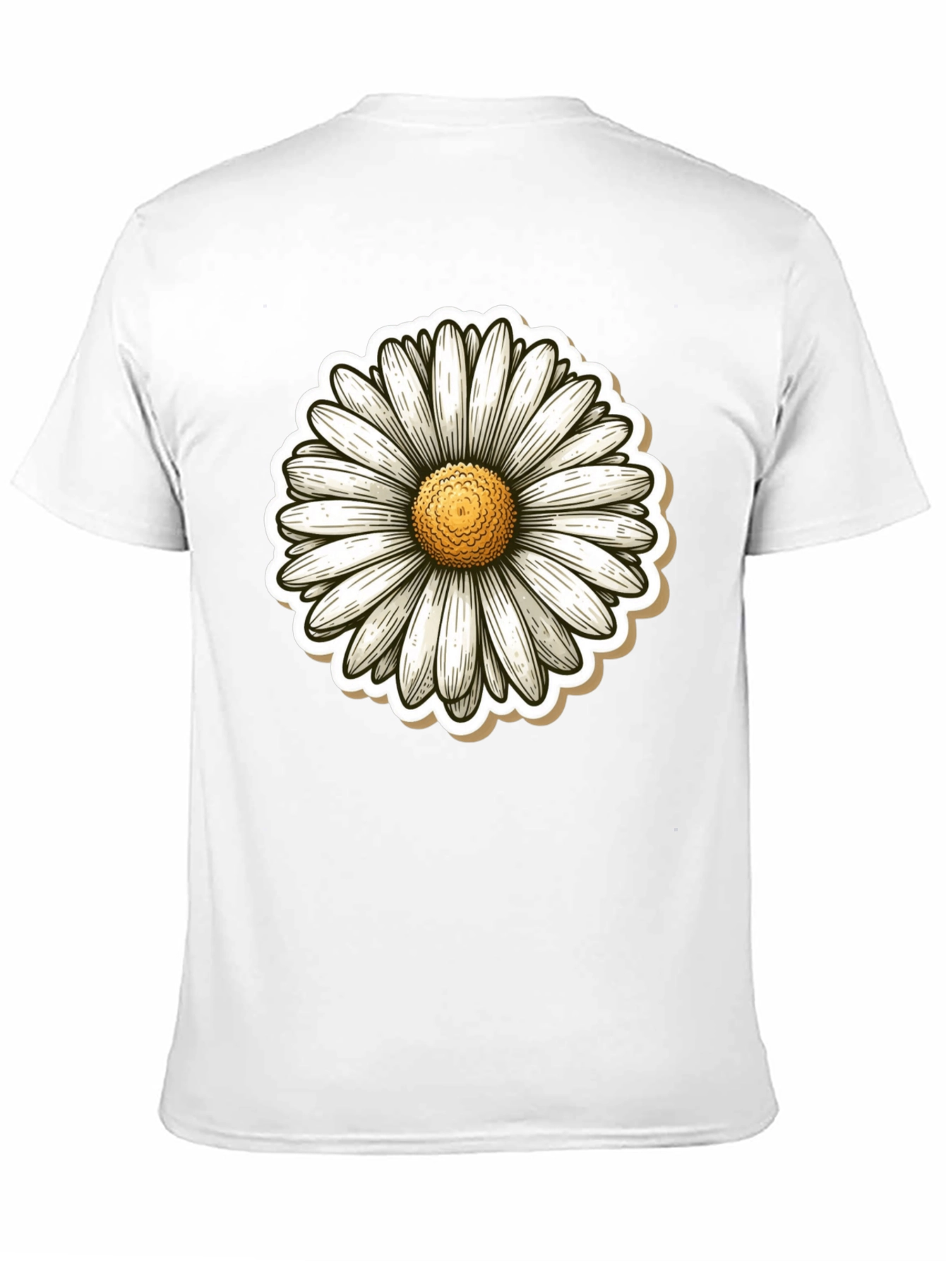 Daisy Flower Graphic Print Black T-Shirt