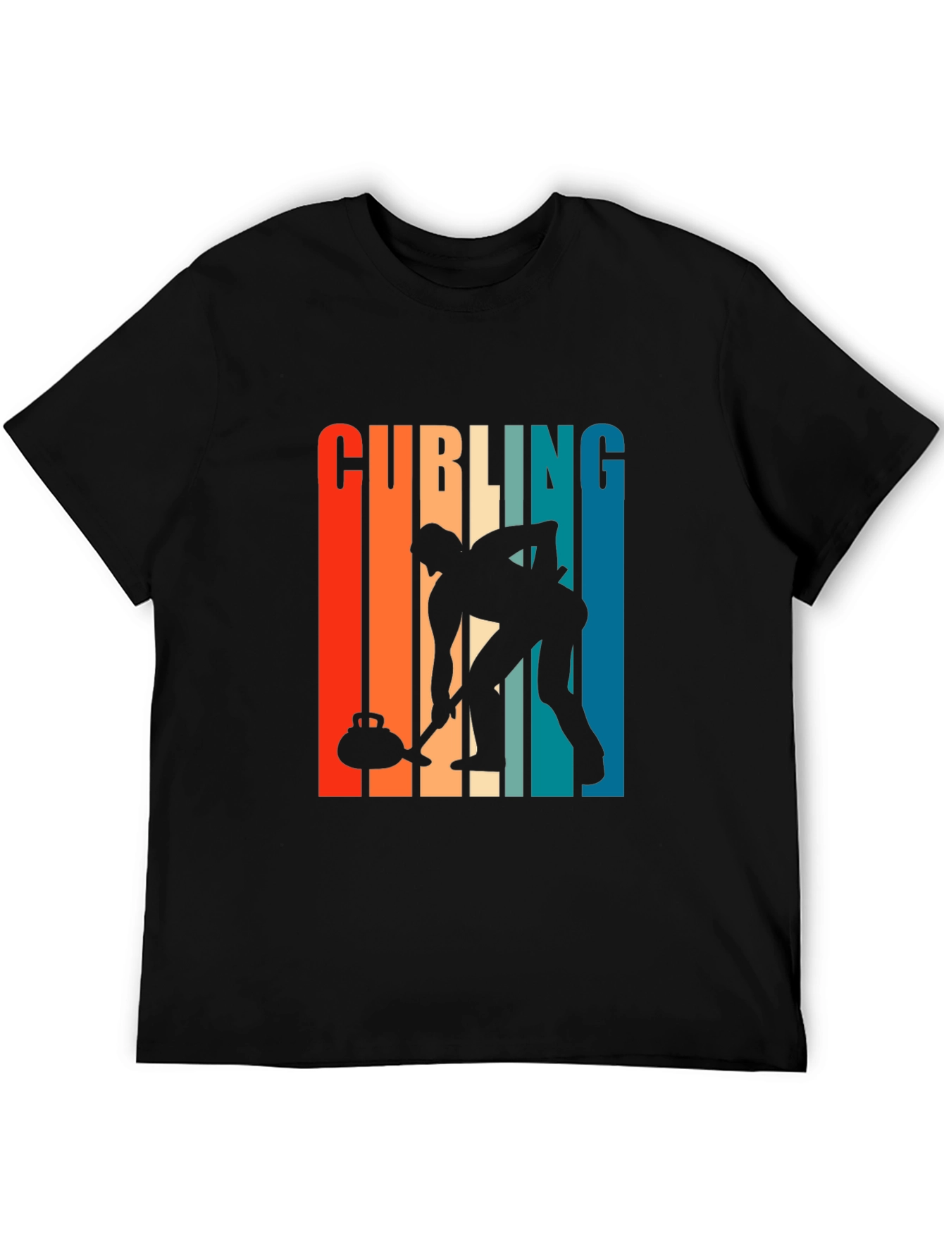 Retro Curling Player Graphic Tee