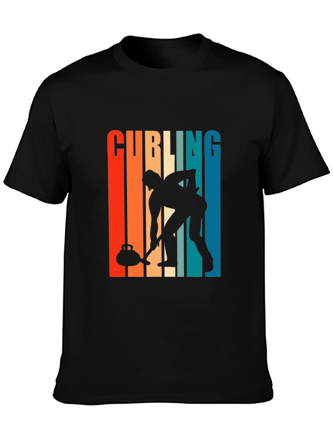 Retro Curling Player Graphic Tee