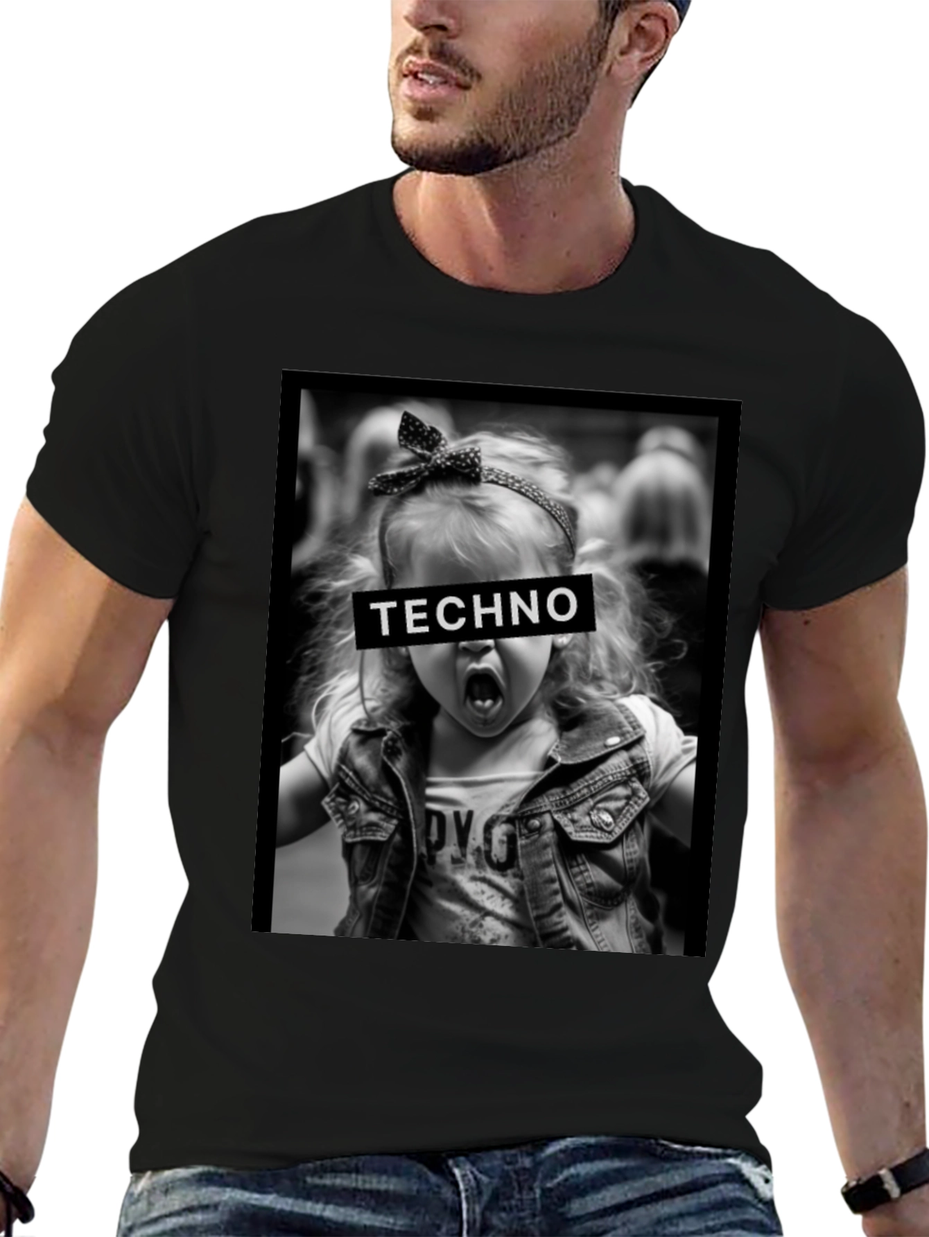Techno Graphic Tee - Edgy Kids Style