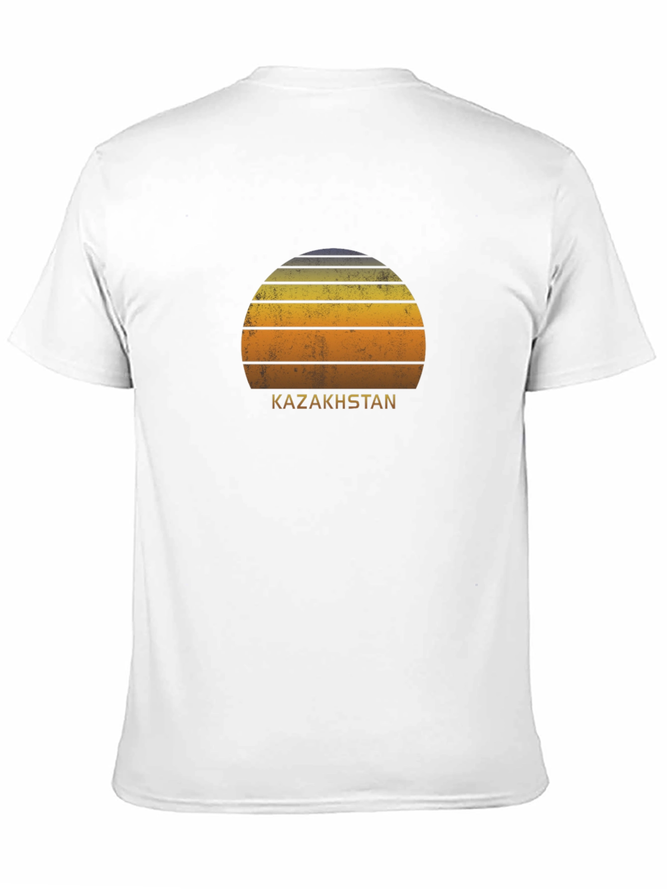 Kazakhstan Sunset Graphic Tee - Retro Style Black T-Shirt