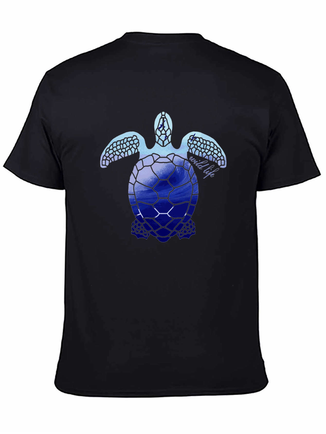 Sea Turtle Wildlife Graphic Tee - Black