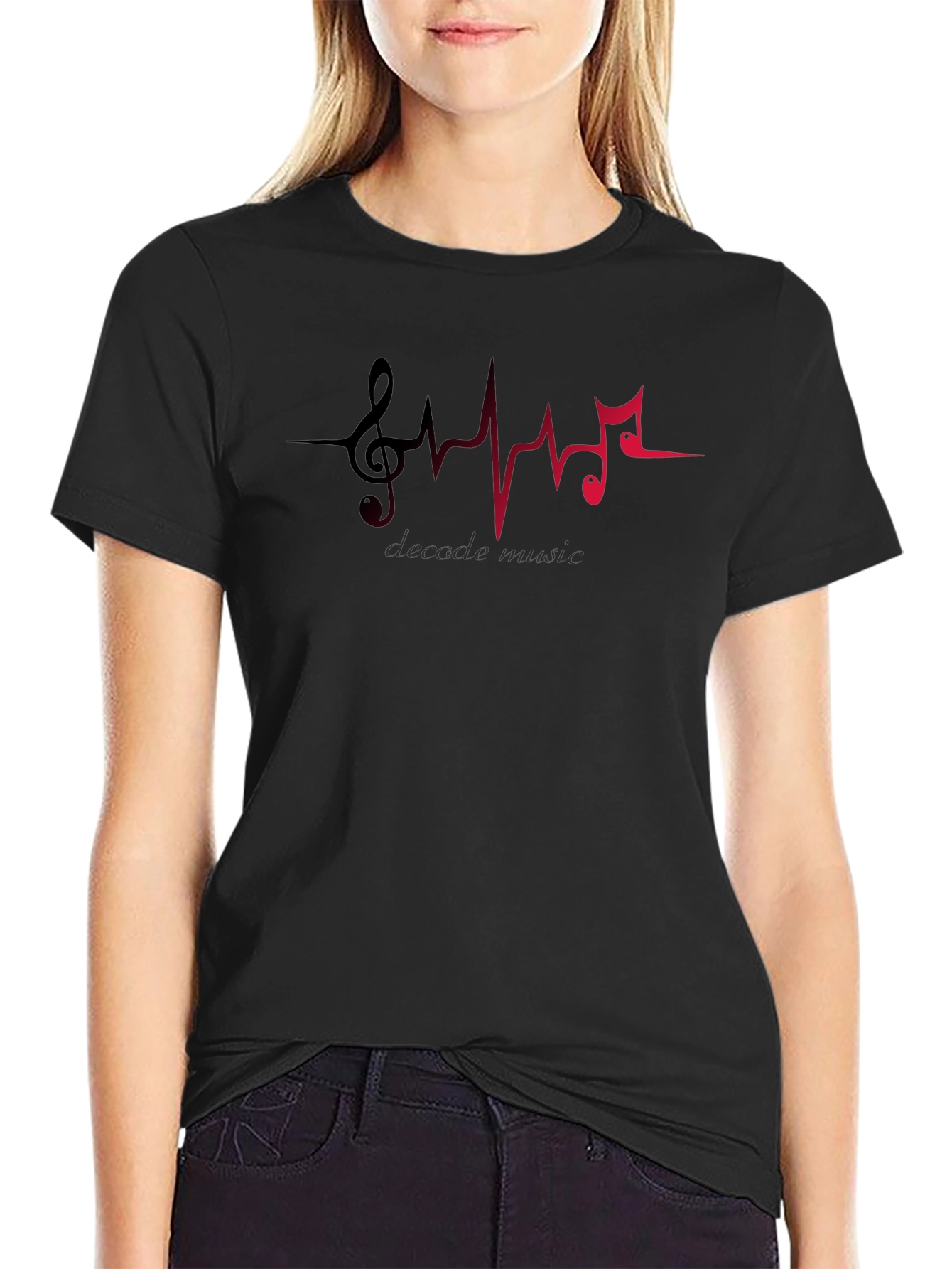 Decade Music T-Shirt - Heartbeat Musical Note Design
