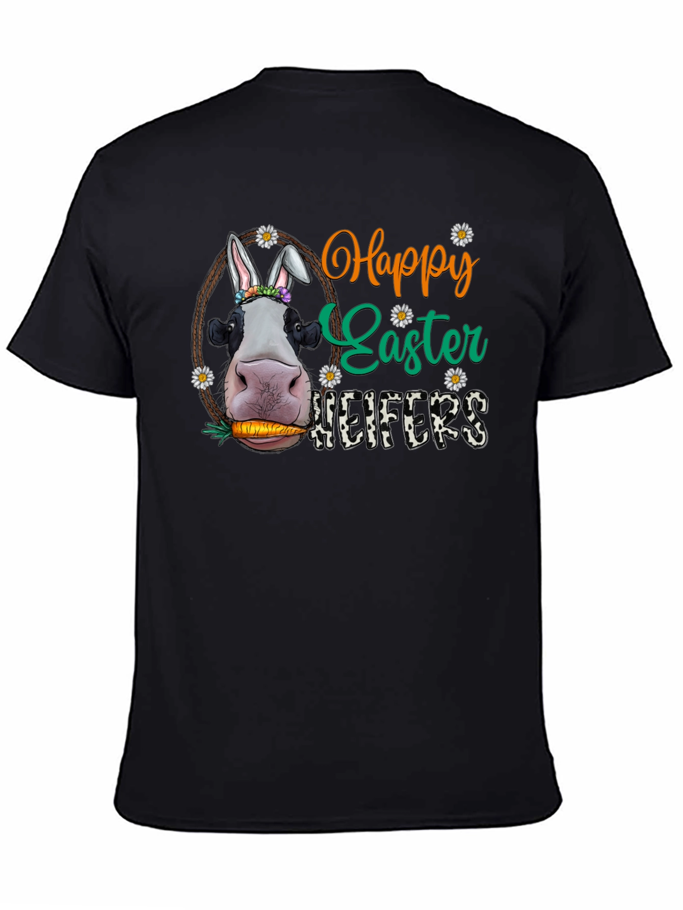 Happy Easter Heifers T-Shirt - Cute Cow Bunny Tee