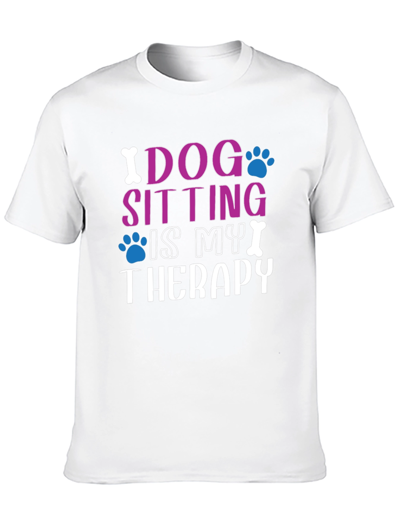 Dog Sitting Is My Therapy Black T-Shirt
