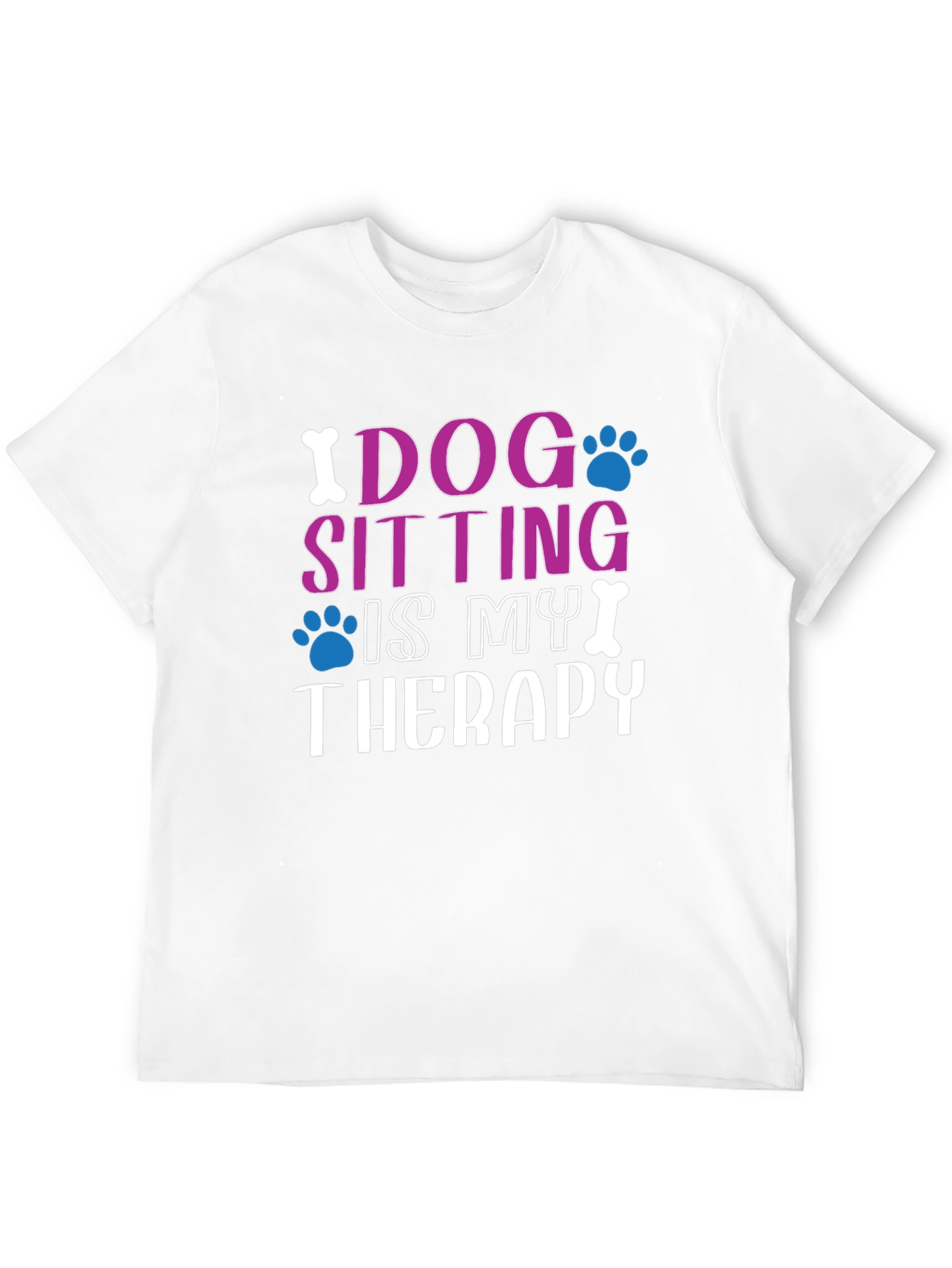 Dog Sitting Is My Therapy Black T-Shirt
