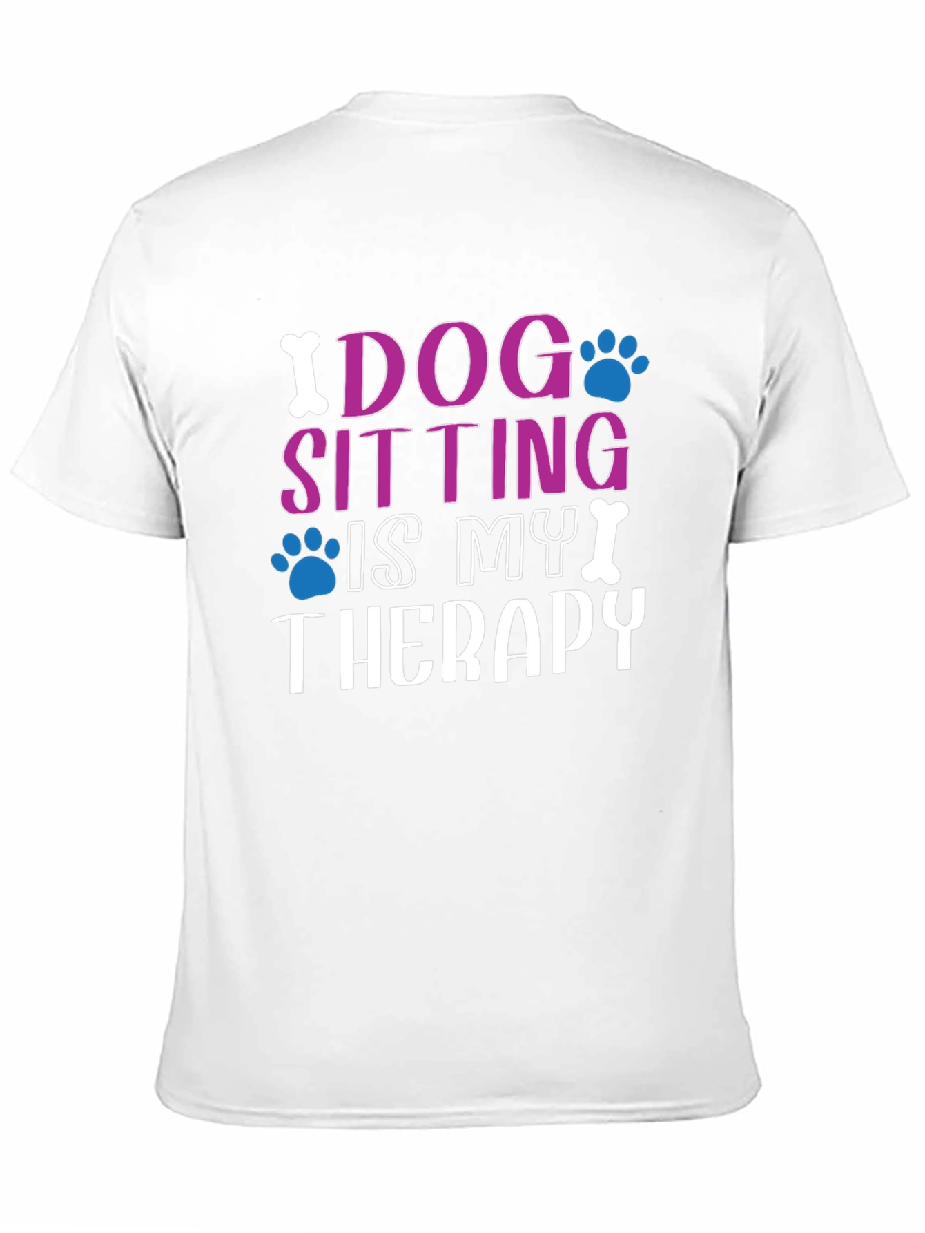 Dog Sitting Is My Therapy Black T-Shirt