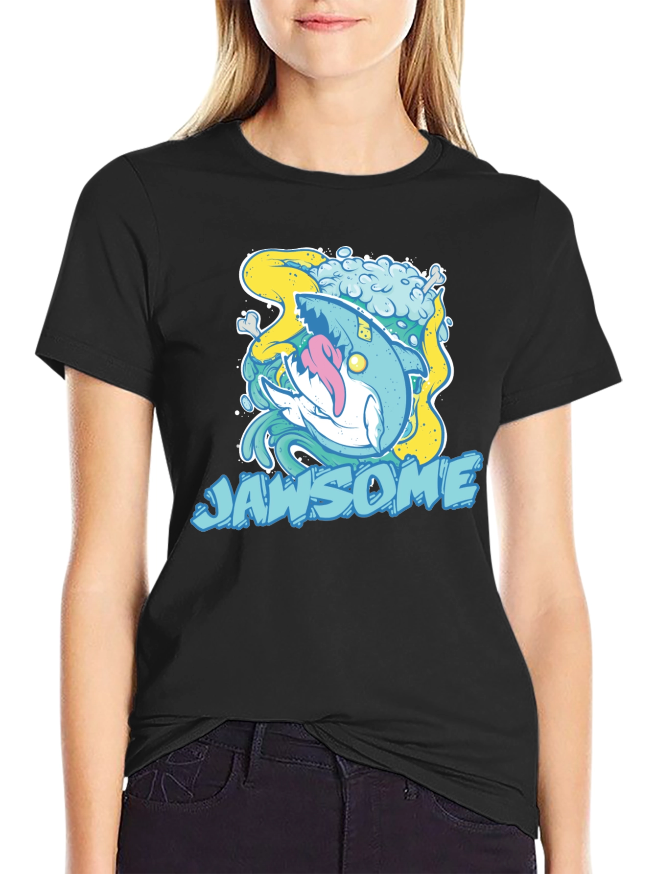 Jawsome Shark Graphic T-Shirt - Unique Cartoon Design