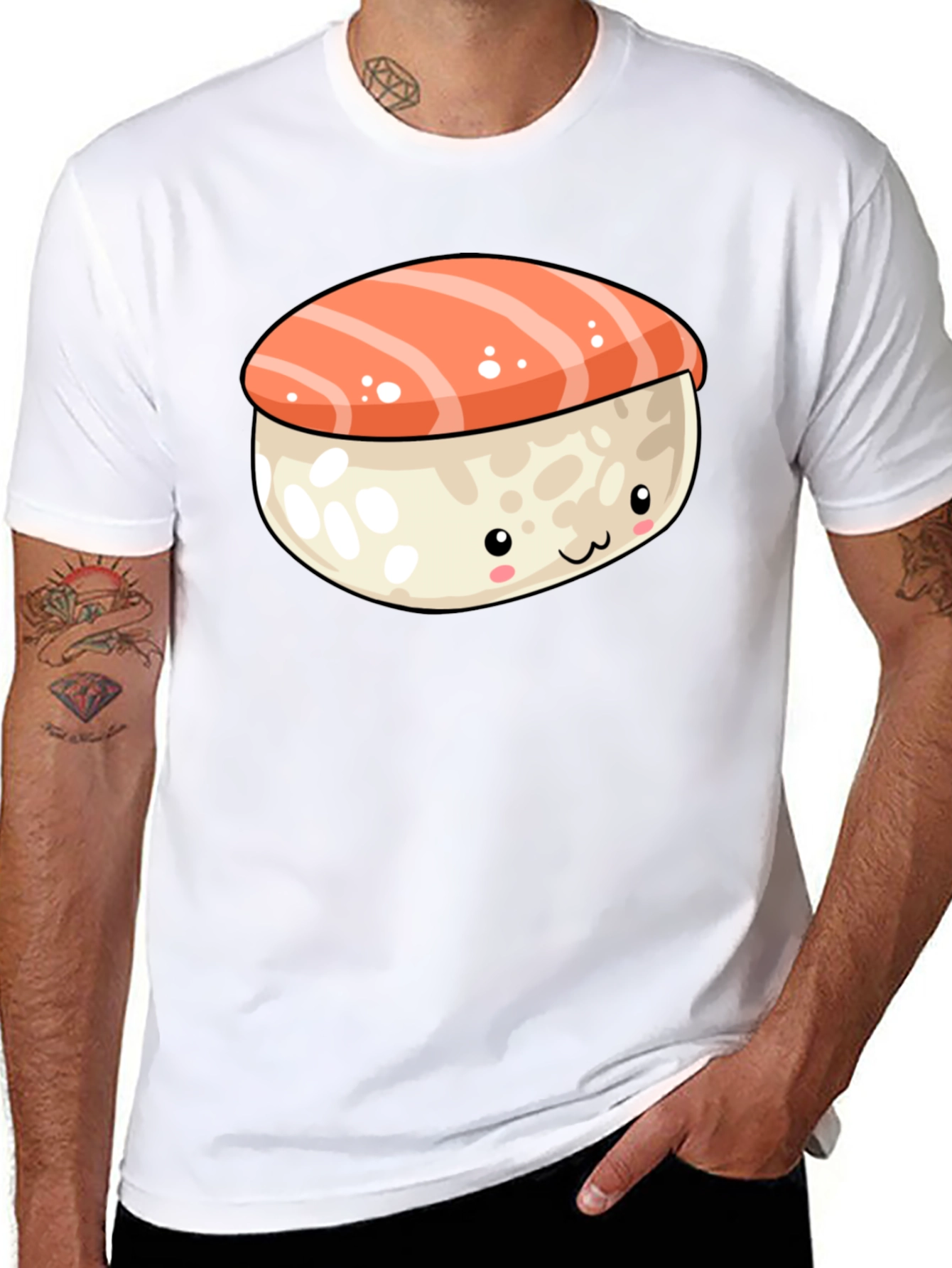 Cute Sushi Graphic Tee - Black T-Shirt