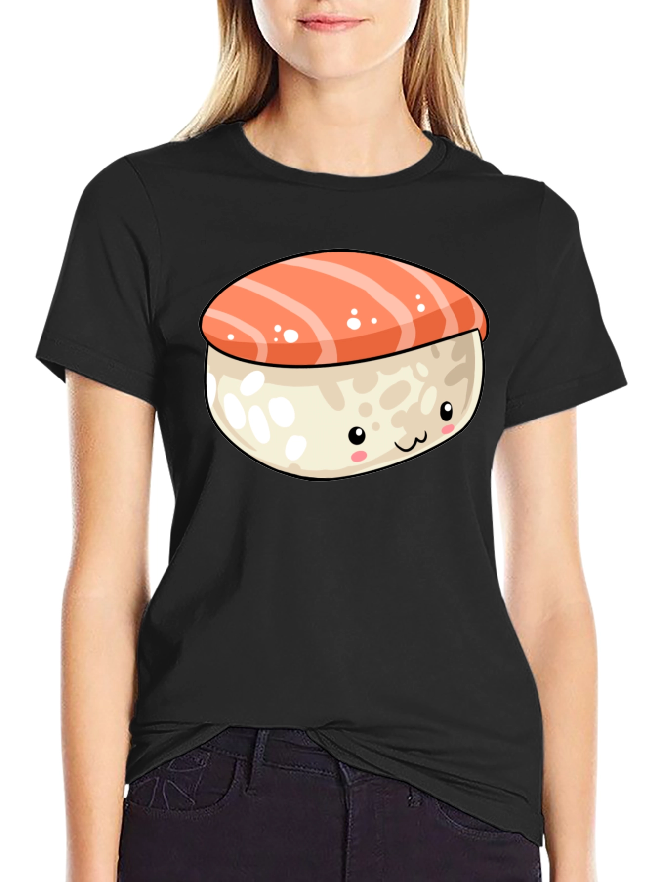 Cute Sushi Graphic Tee - Black T-Shirt