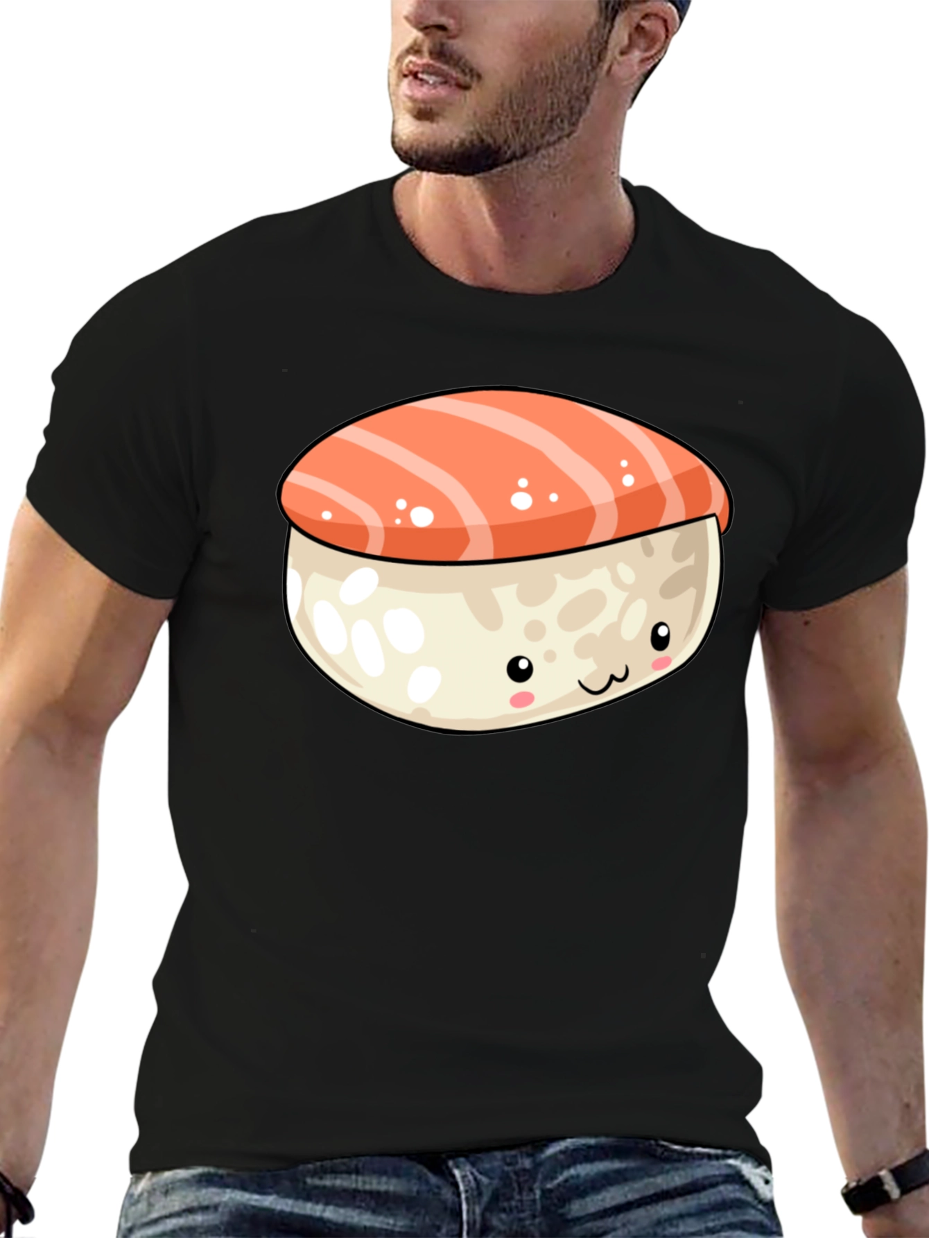 Cute Sushi Graphic Tee - Black T-Shirt