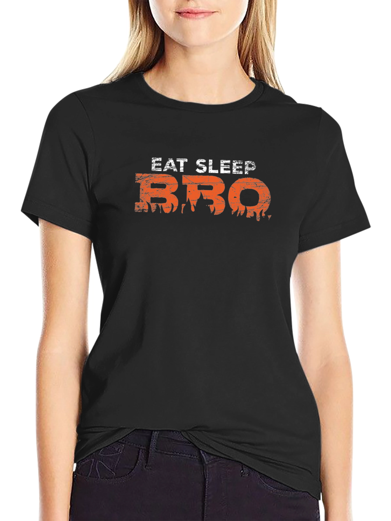 Eat Sleep BBQ Black Graphic T-Shirt