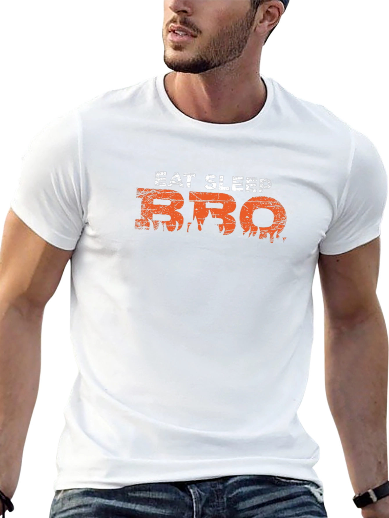 Eat Sleep BBQ Black Graphic T-Shirt