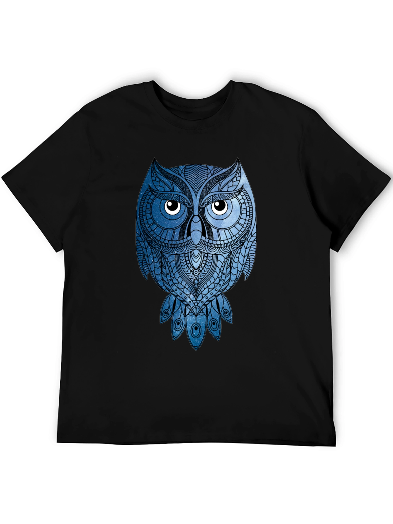 Geometric Owl Graphic Tee - Mens Black T-Shirt