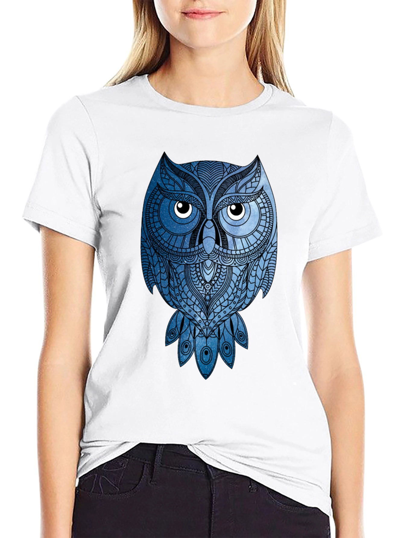 Geometric Owl Graphic Tee - Mens Black T-Shirt