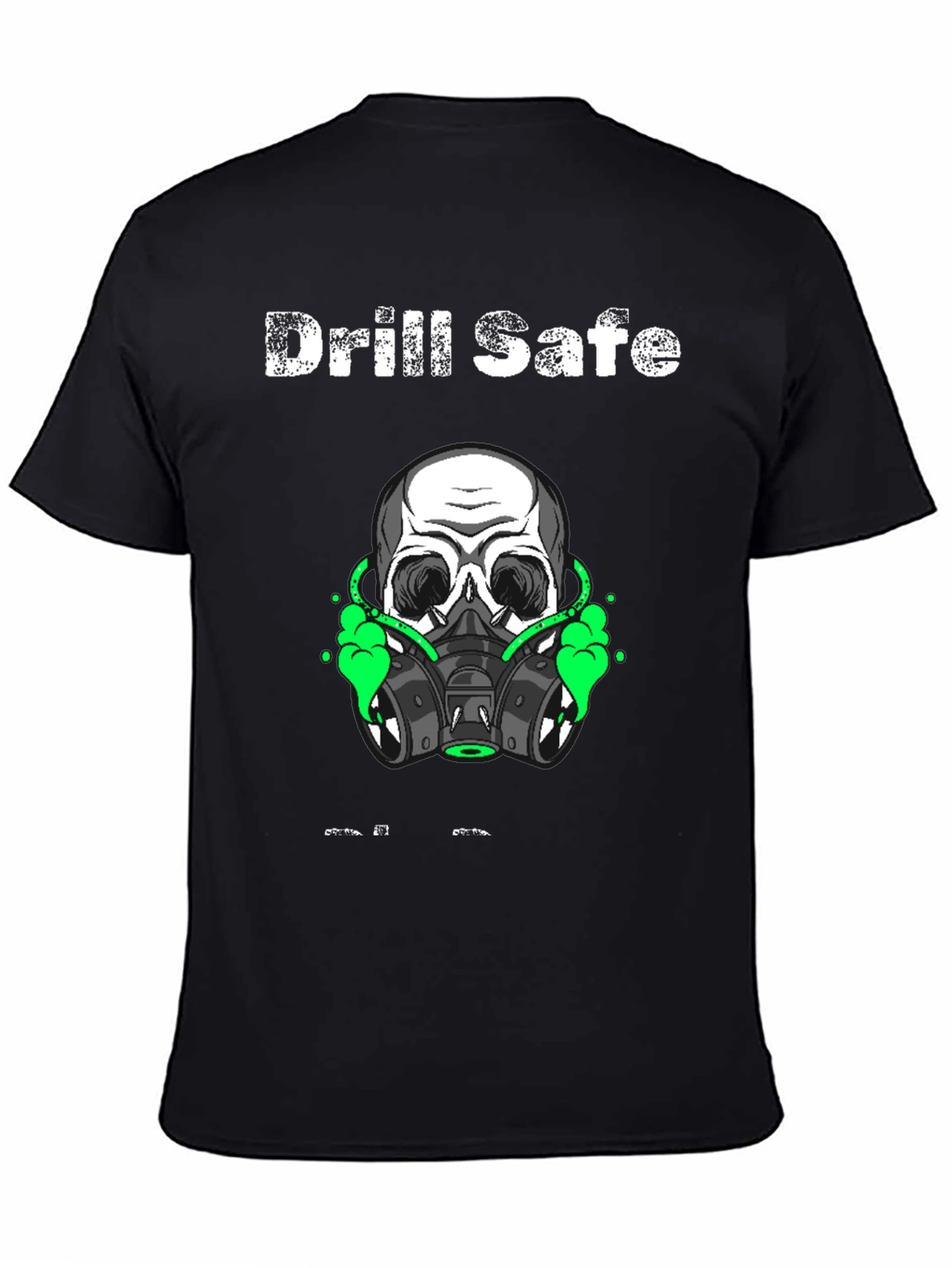 Drill Safe Skull Graphic Black T-Shirt