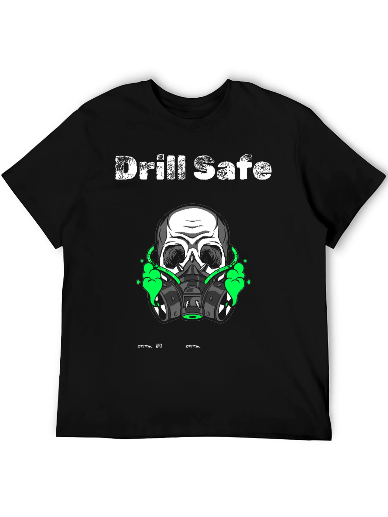 Drill Safe Skull Graphic Black T-Shirt