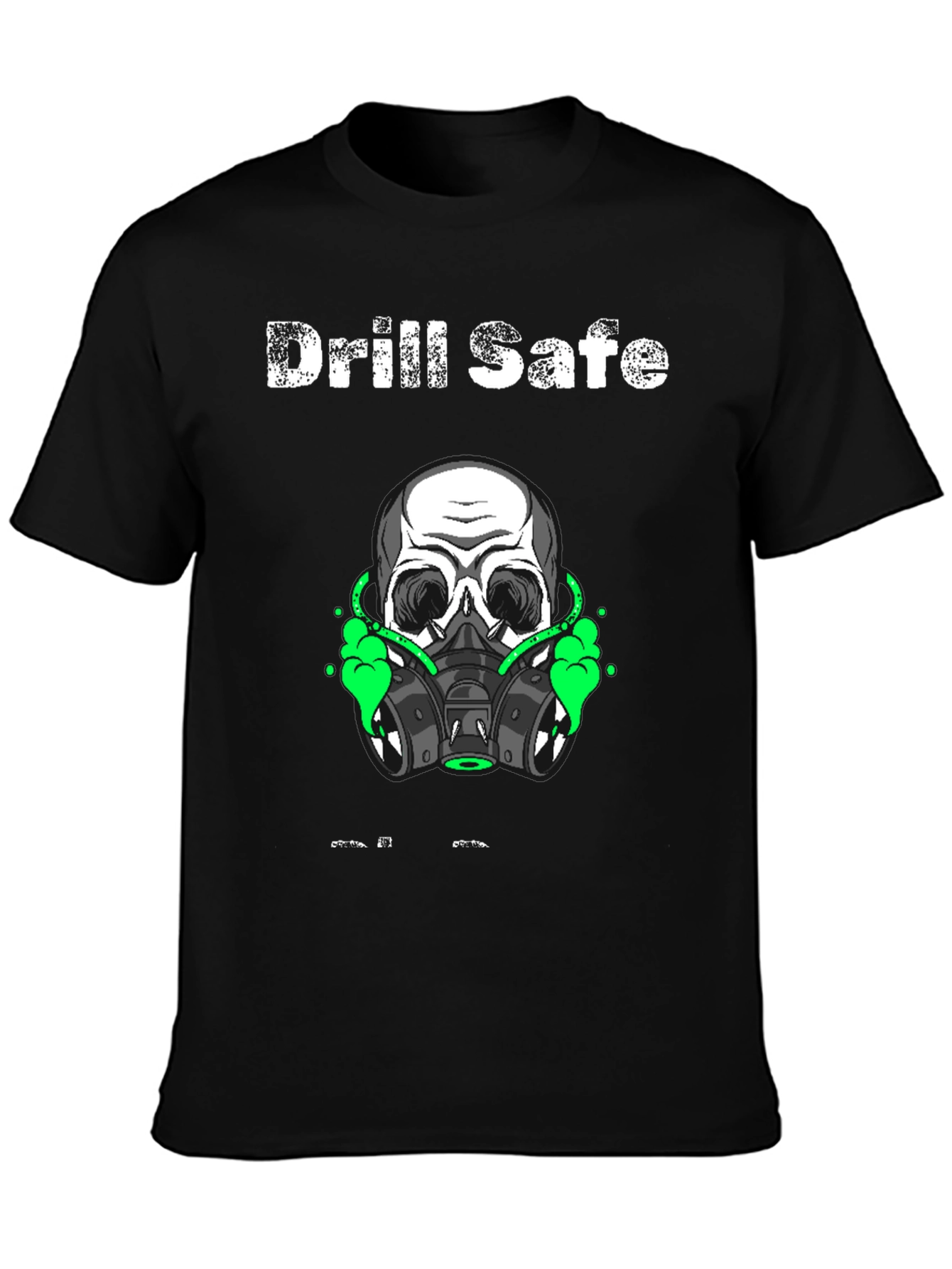 Drill Safe Skull Graphic Black T-Shirt