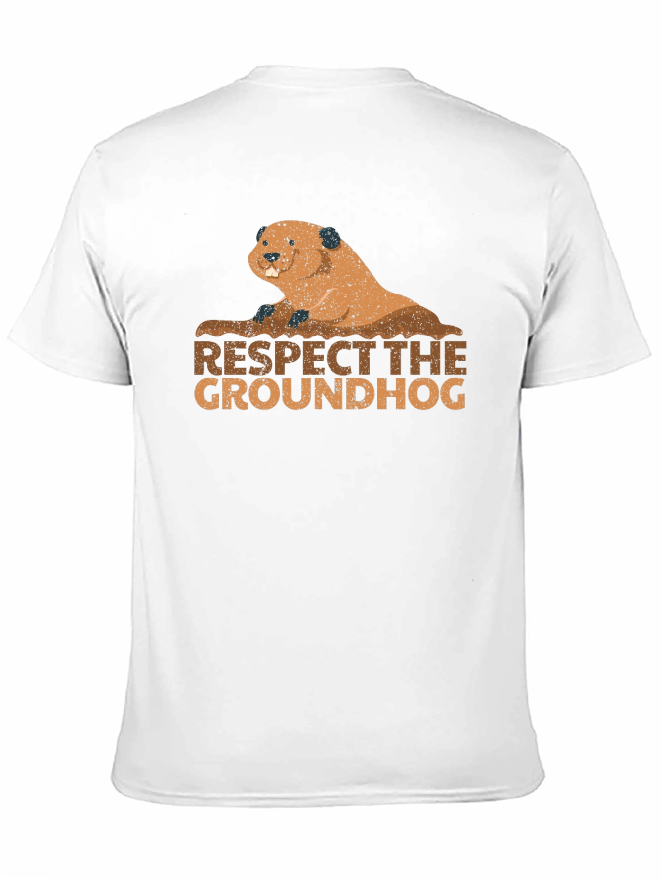 Respect the Groundhog Tee - Black Cotton Graphic T-Shirt