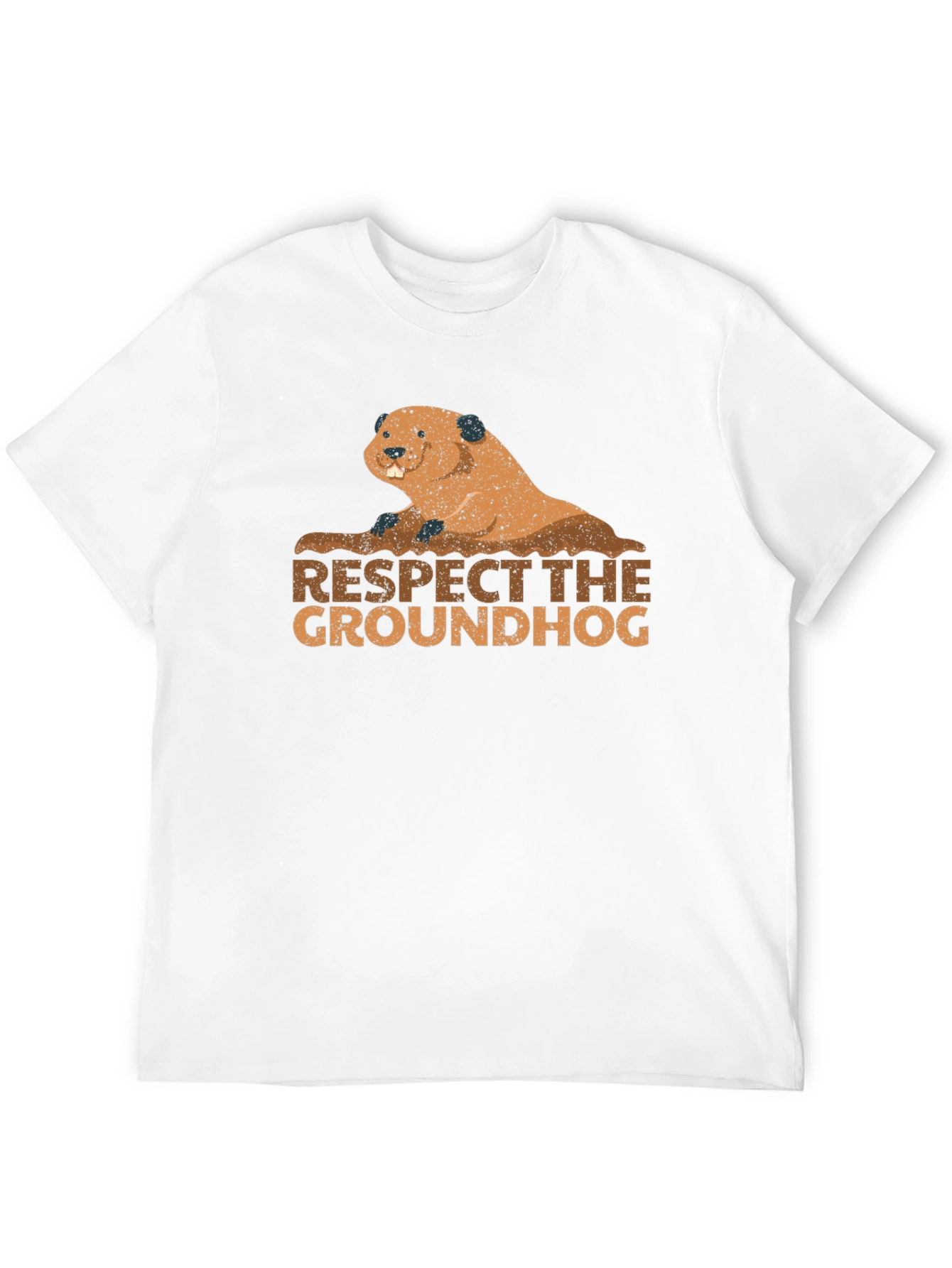 Respect the Groundhog Tee - Black Cotton Graphic T-Shirt