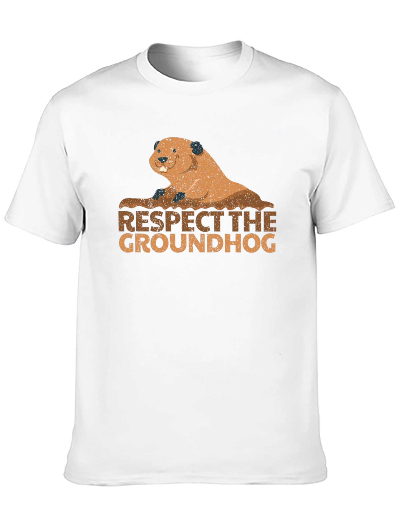 Respect the Groundhog Tee - Black Cotton Graphic T-Shirt