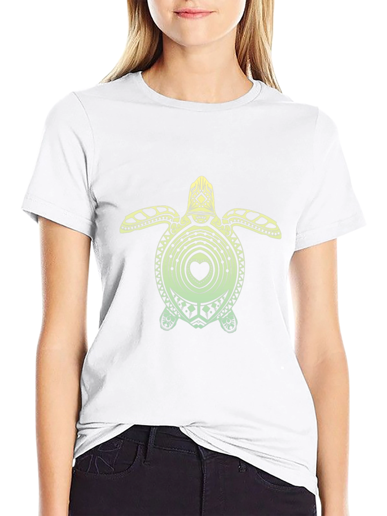 Turtle Heart Graphic Tee - Black Unisex T-Shirt