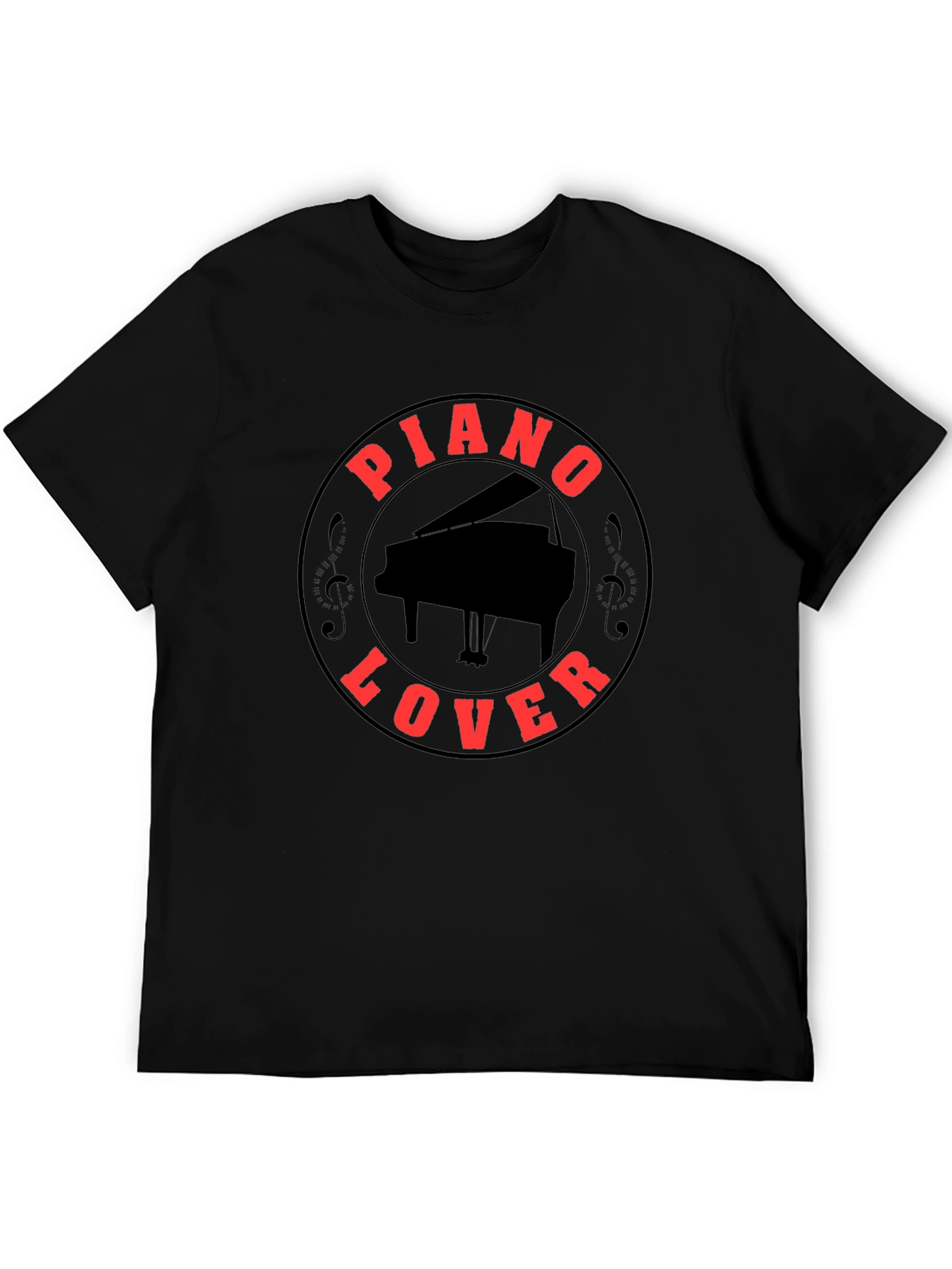 Piano Lover Black T-Shirt: Music & Style
