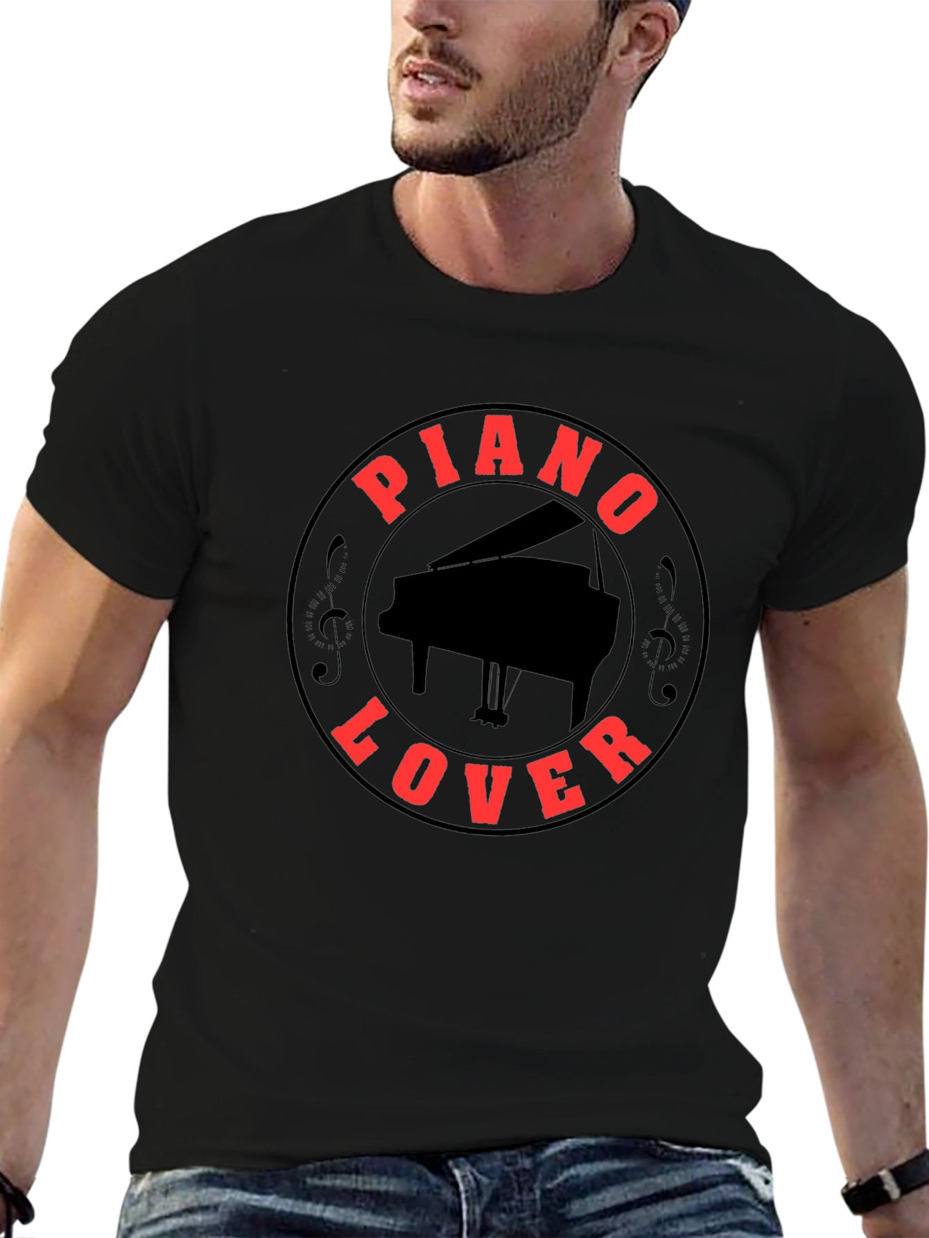 Piano Lover Black T-Shirt: Music & Style