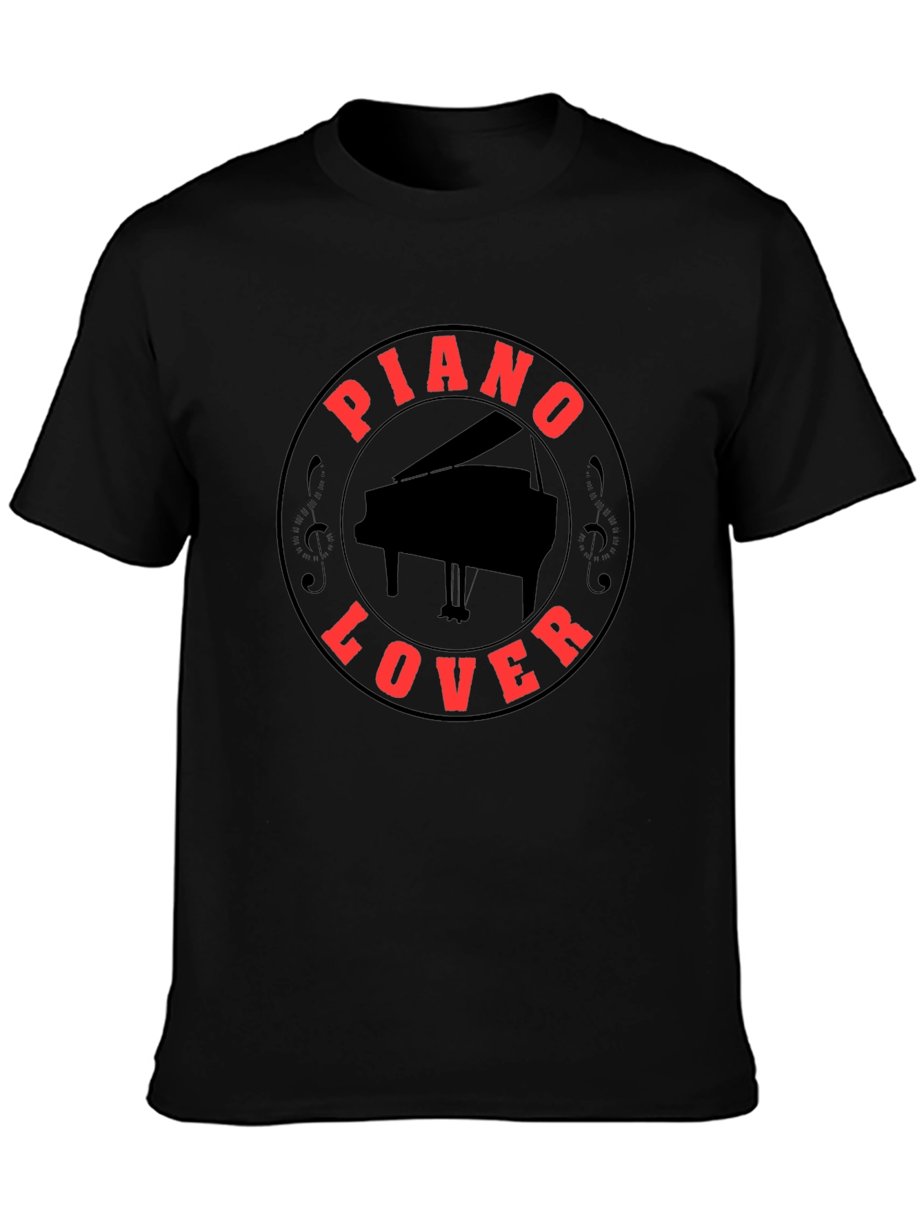 Piano Lover Black T-Shirt: Music & Style