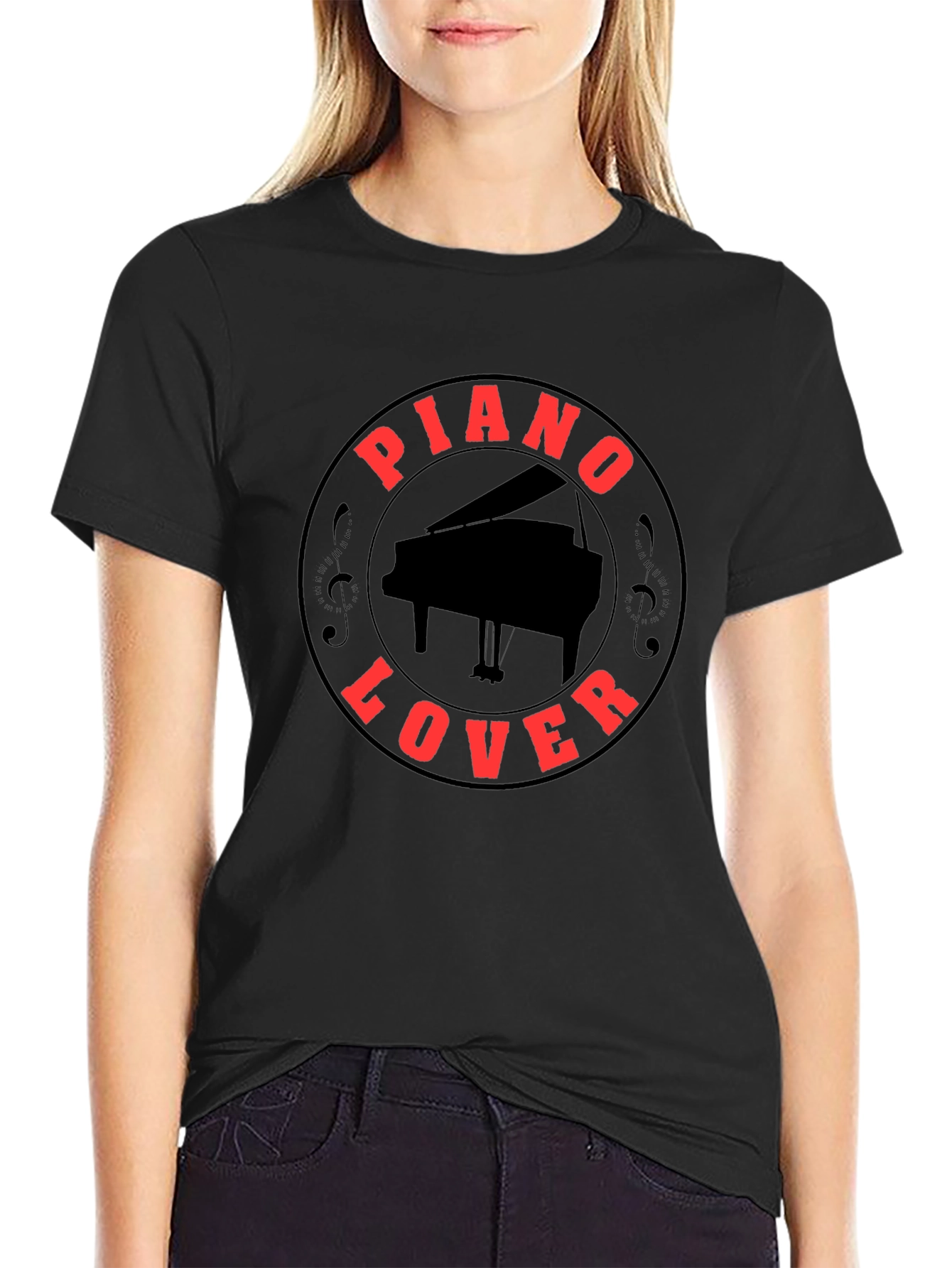Piano Lover Black T-Shirt: Music & Style