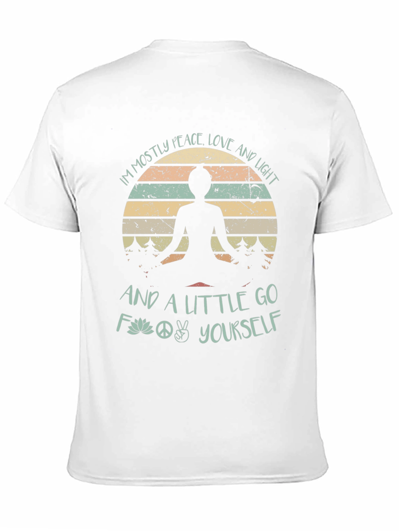 Peace Love Light T-Shirt - Yoga Lotus Design
