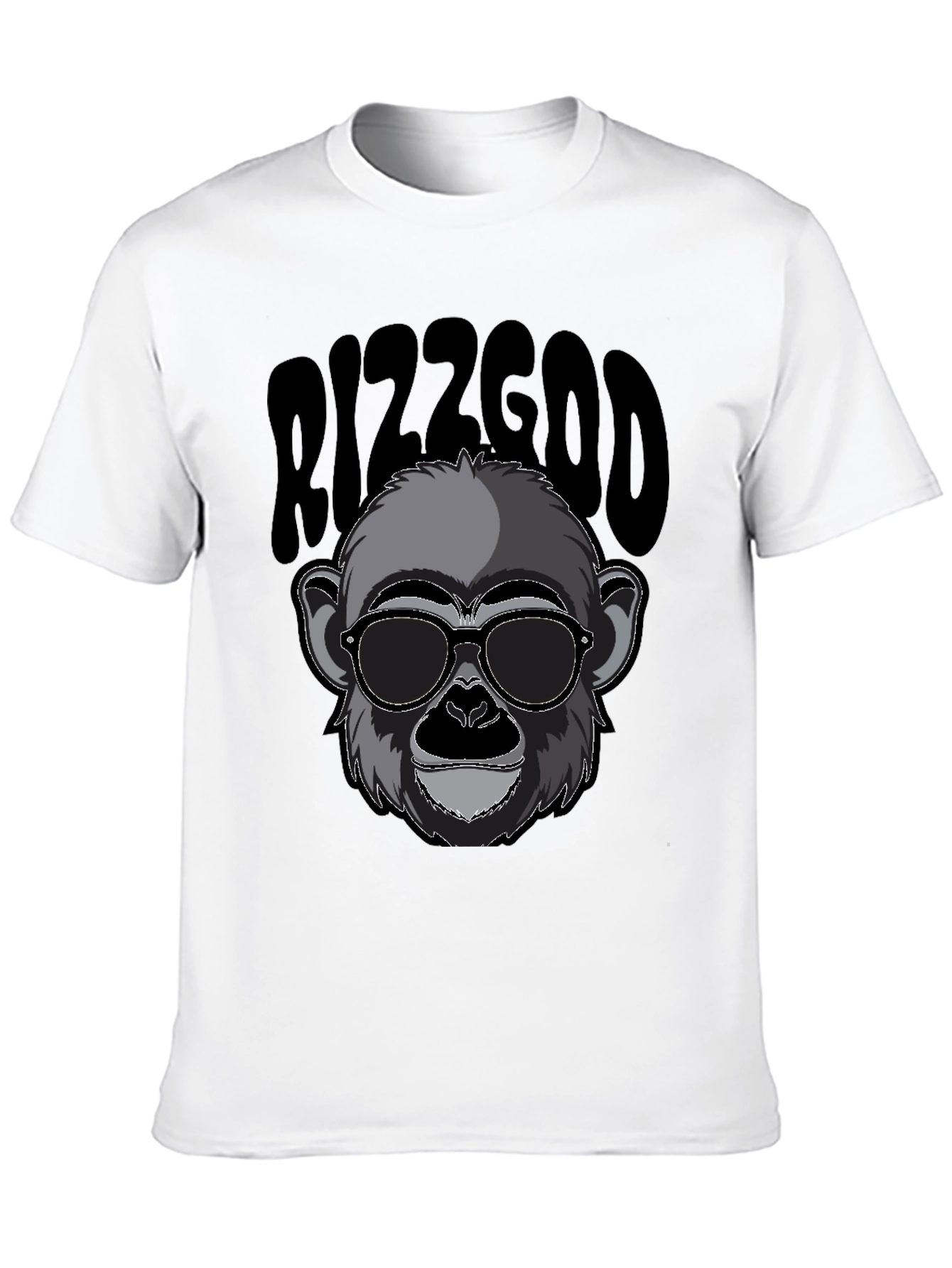 Rizzgod Monkey Graphic Black T-Shirt