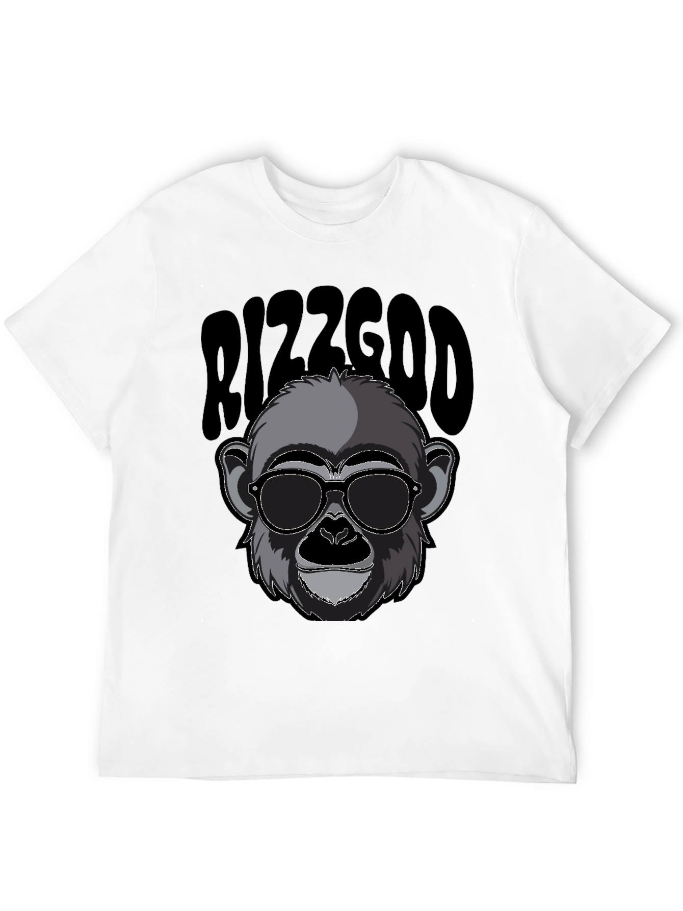 Rizzgod Monkey Graphic Black T-Shirt