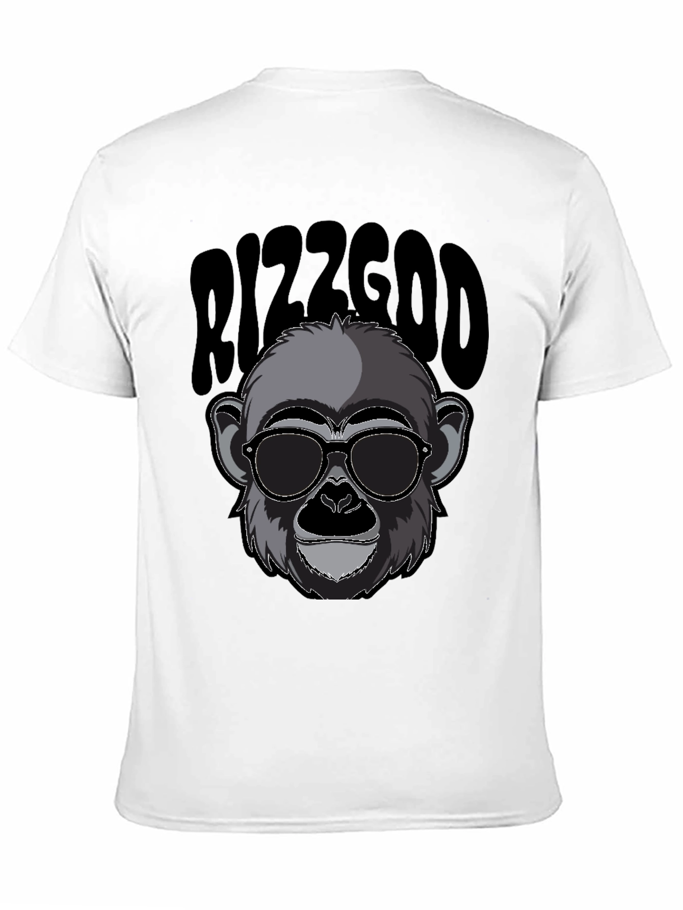 Rizzgod Monkey Graphic Black T-Shirt