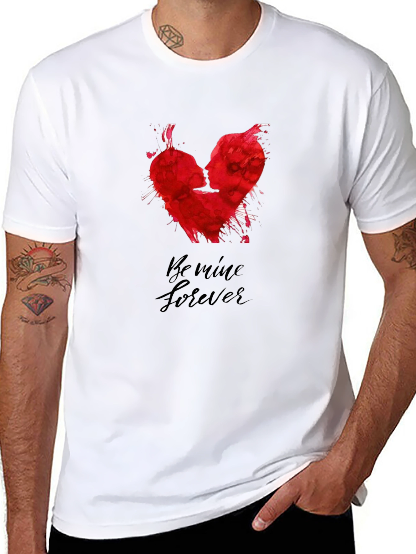 Romantic Heart Valentines Day Graphic T-Shirt