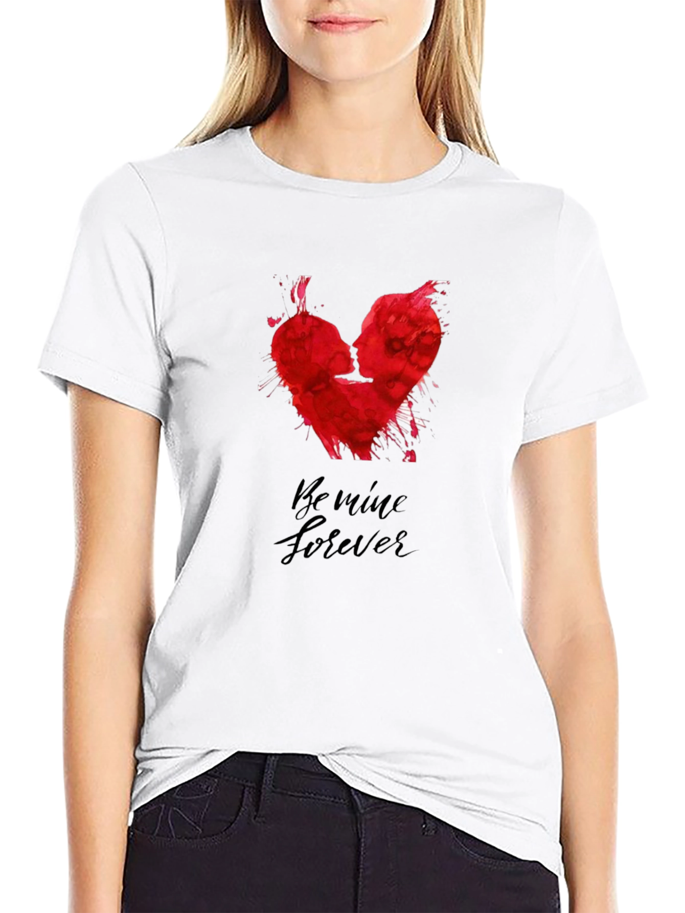 Romantic Heart Valentines Day Graphic T-Shirt
