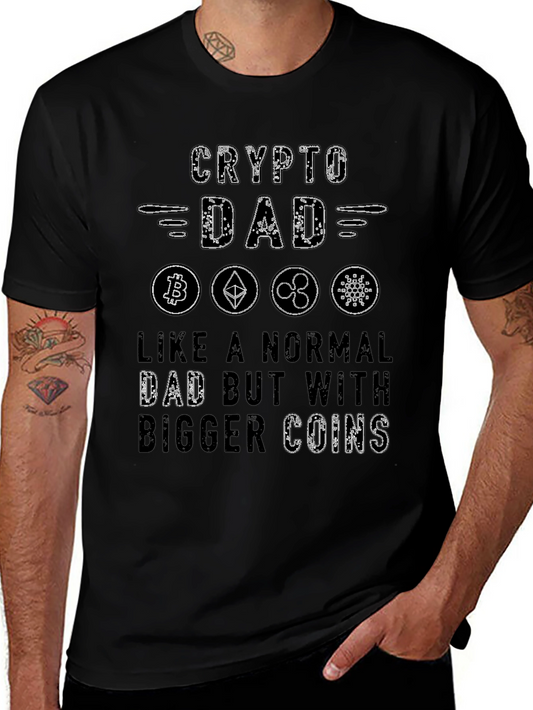 Crypto Dad T-Shirt - Bitcoin Ethereum Ripple Design