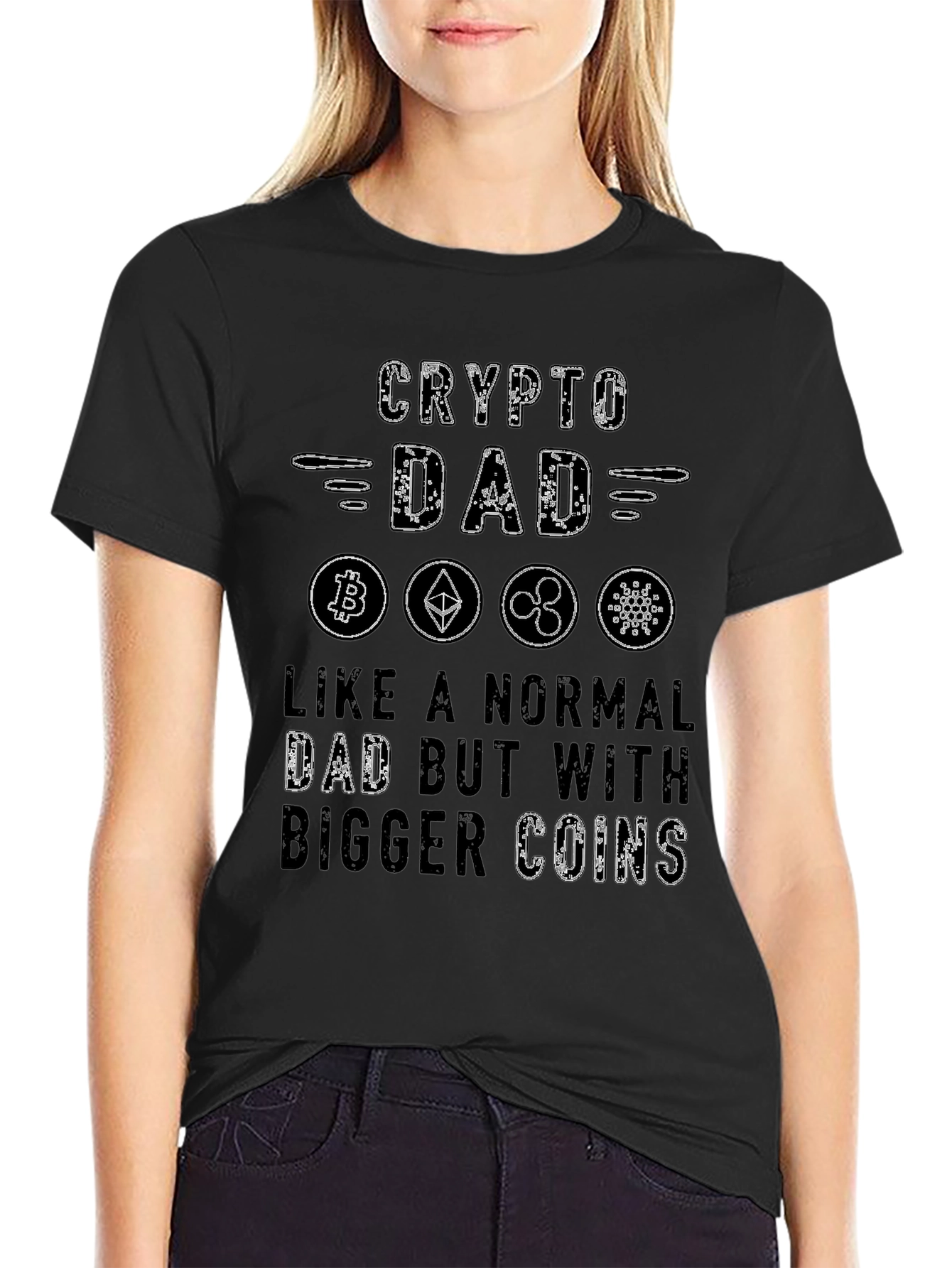 Crypto Dad T-Shirt - Bitcoin Ethereum Ripple Design