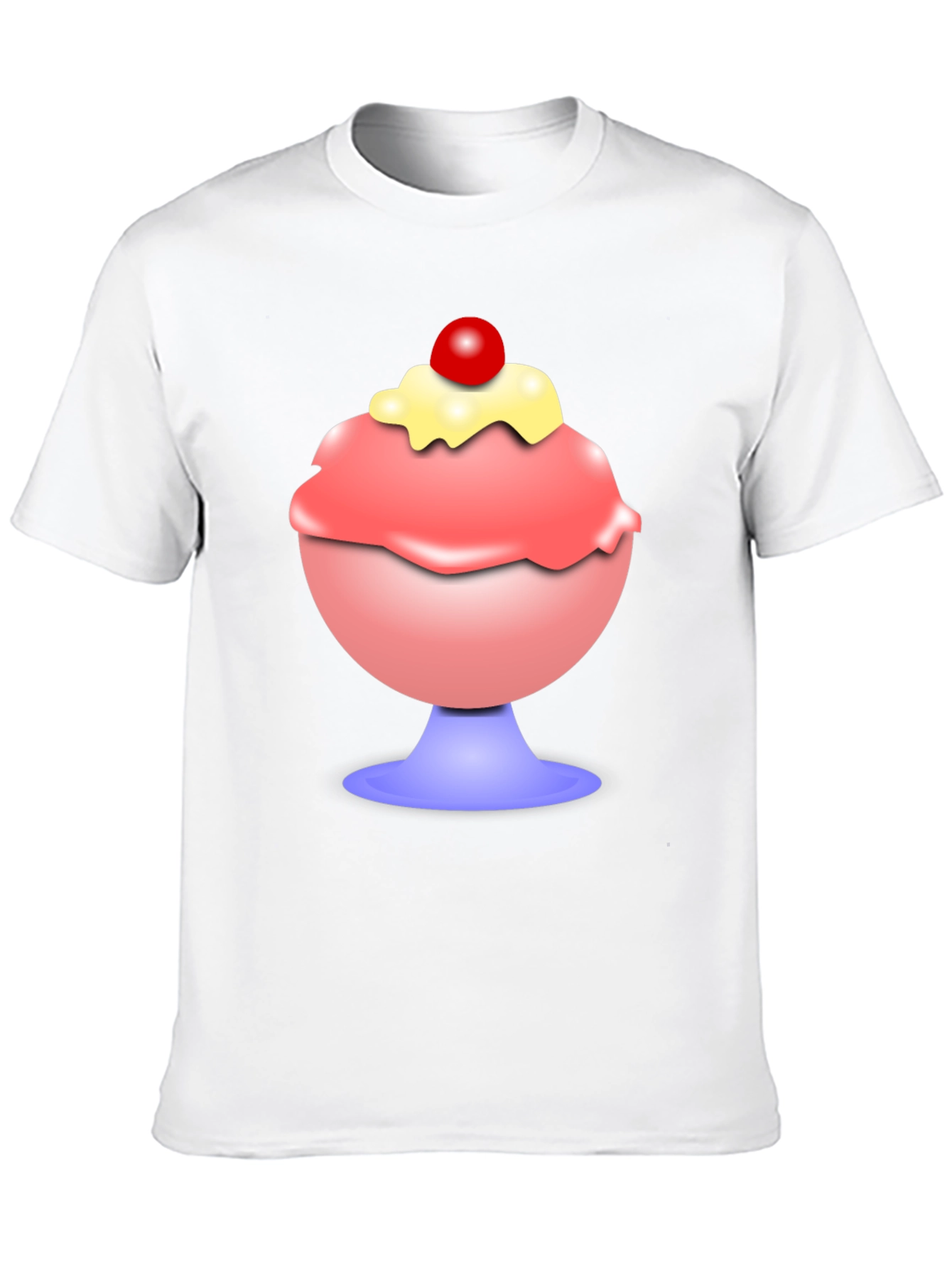 Ice Cream Sundae Graphic Tee - Black Cotton T-Shirt