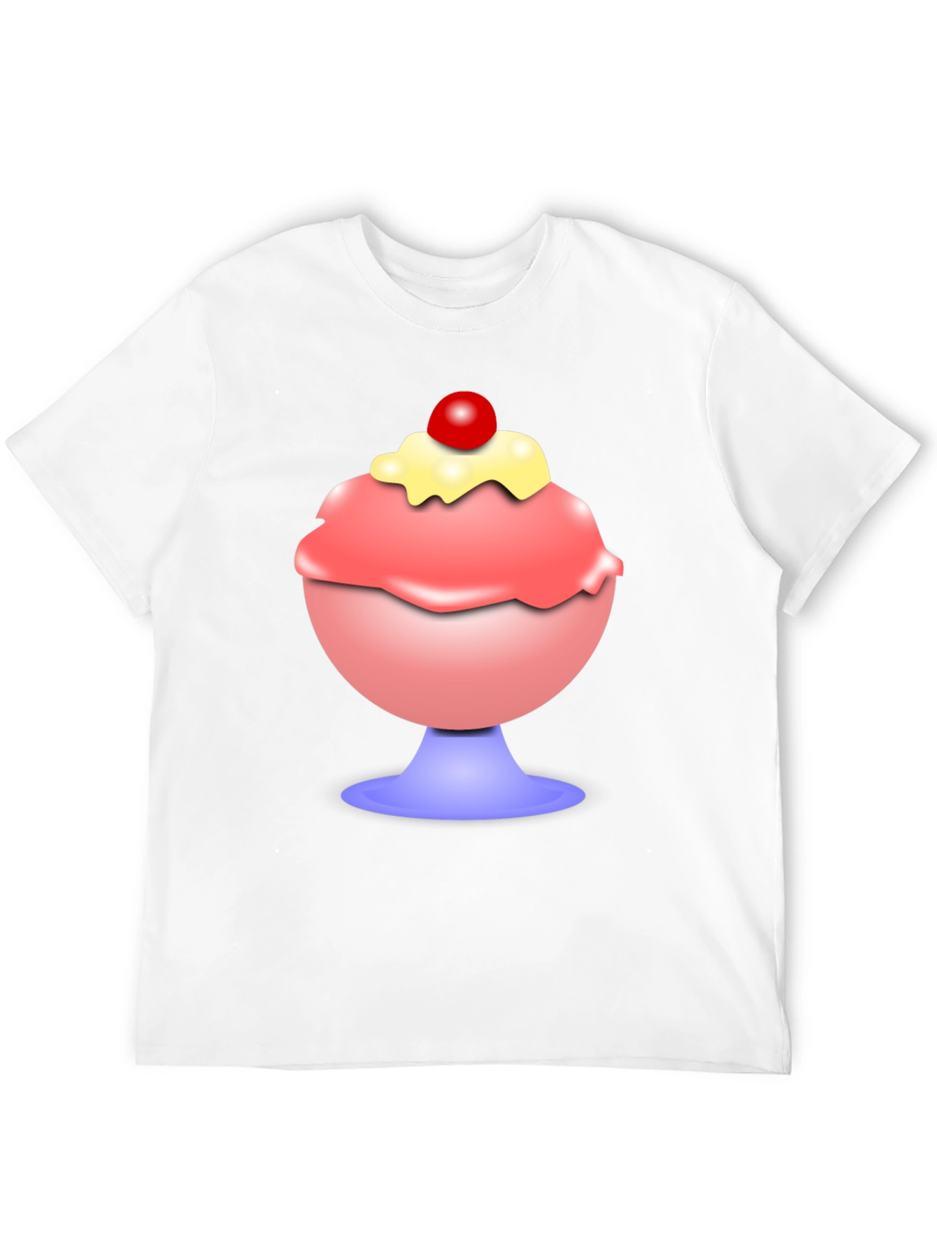 Ice Cream Sundae Graphic Tee - Black Cotton T-Shirt