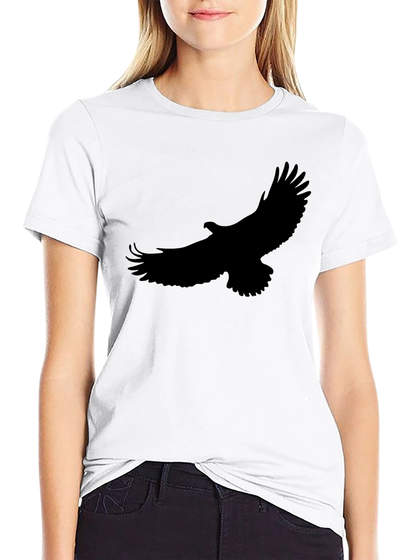 Black T-Shirt with Eagle Silhouette