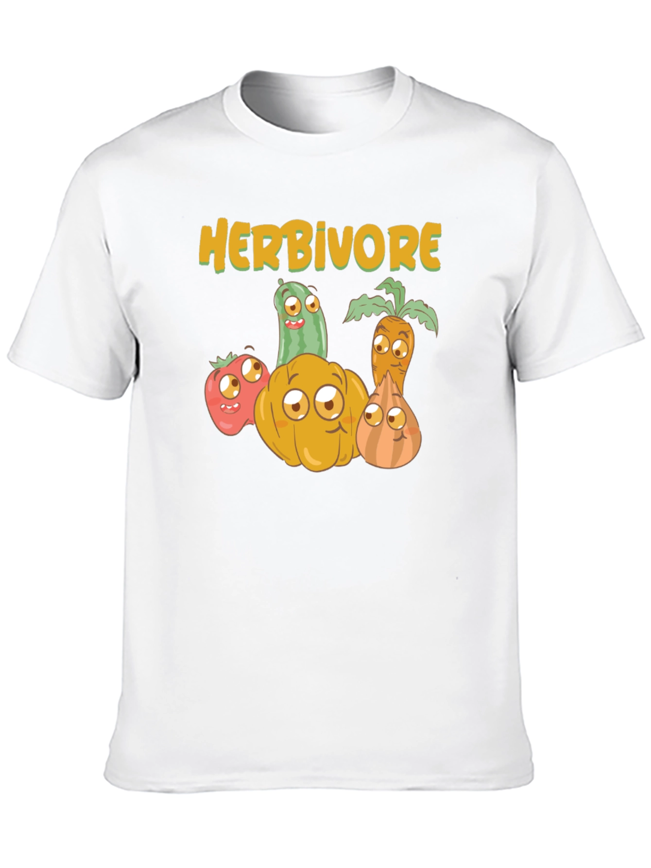 Herbivore Vegan T-Shirt - Cute Vegetable Design