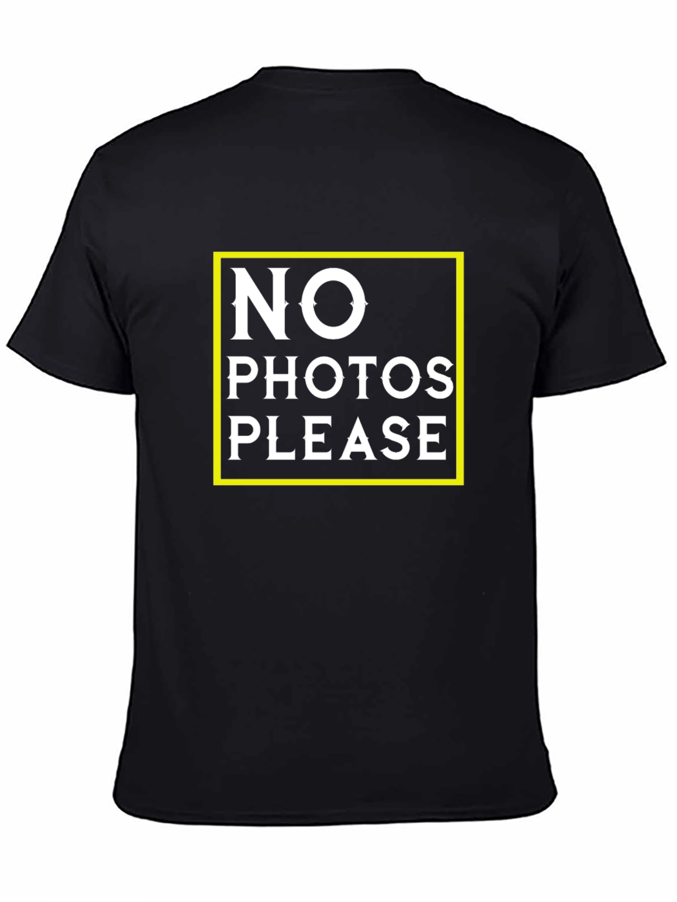 No Photos Please Graphic Tee - Black Cotton T-Shirt