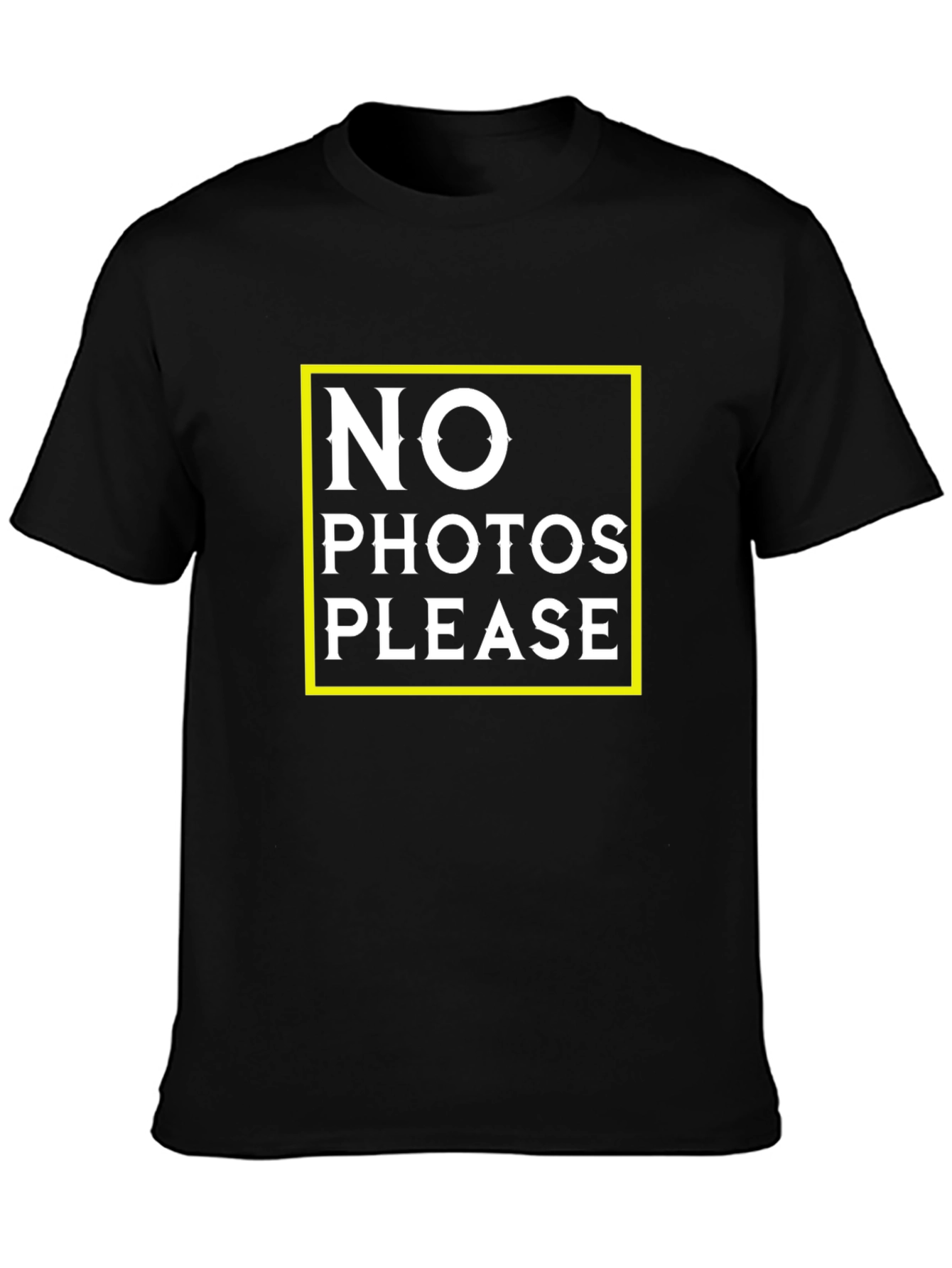 No Photos Please Graphic Tee - Black Cotton T-Shirt