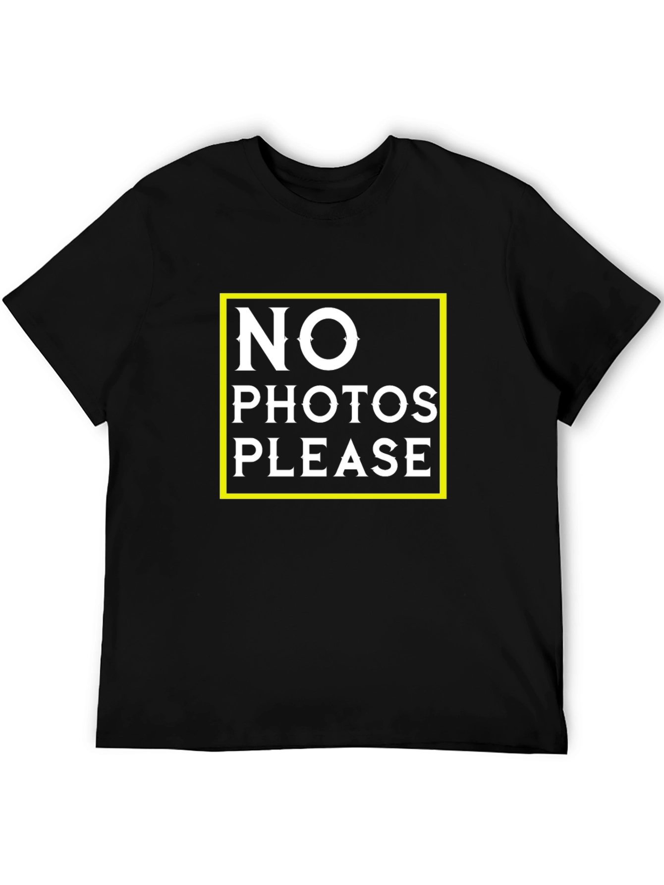 No Photos Please Graphic Tee - Black Cotton T-Shirt